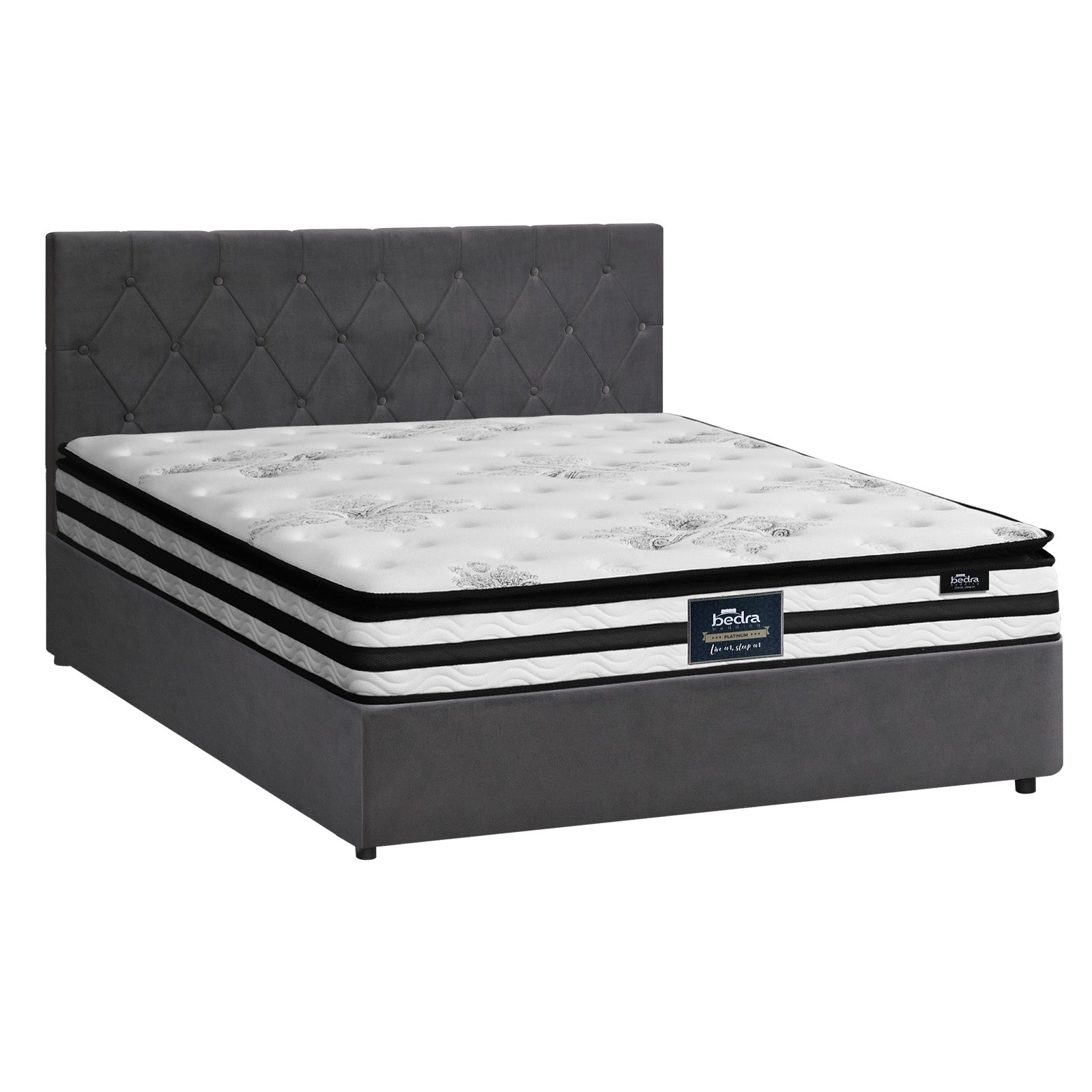 Oikiture Bed Frame Queen Double King Single Size Gas Lift Storage with Mattress - Sunyee