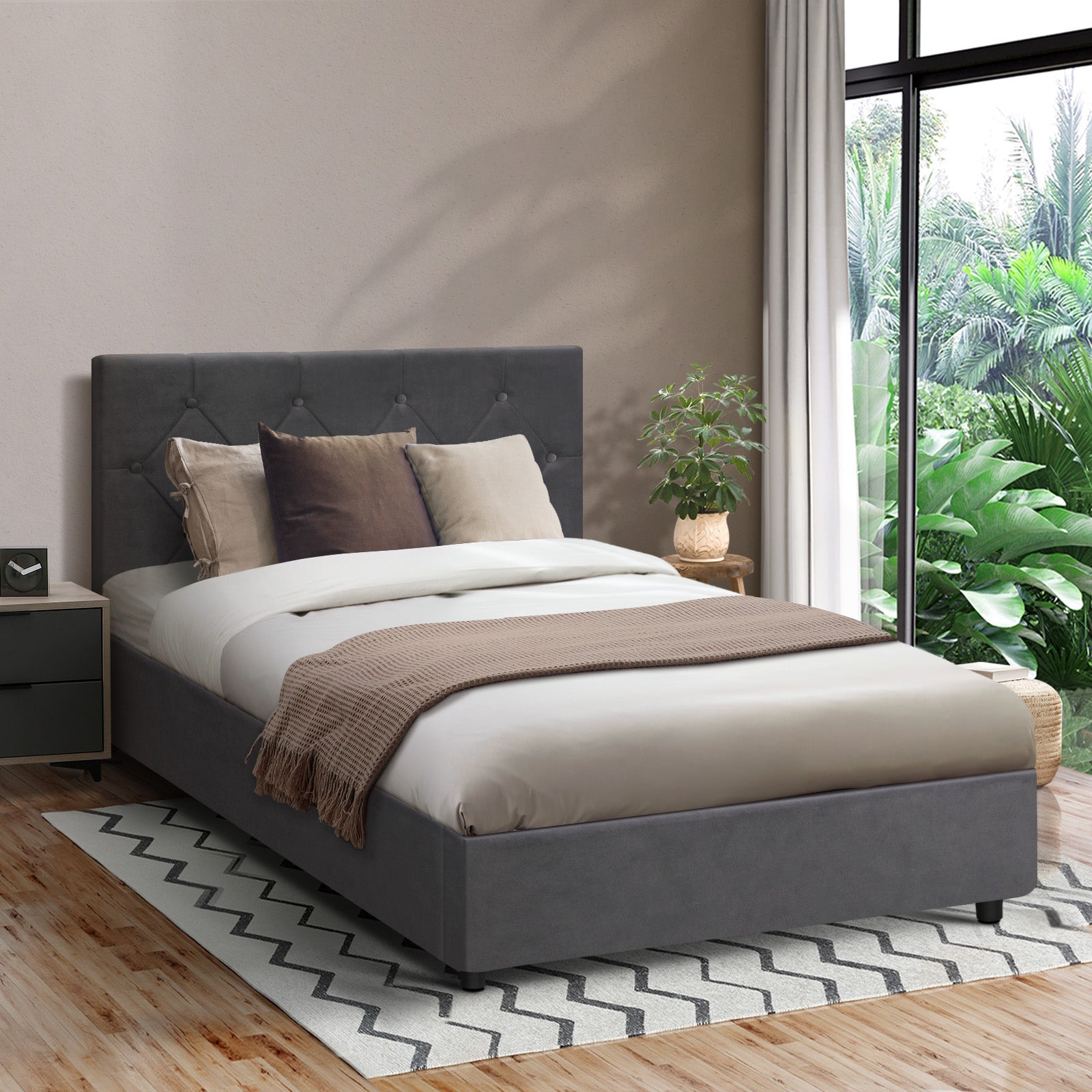 Oikiture Bed Frame Queen Double King Single Gas Lift Bed With Storage - Sunyee