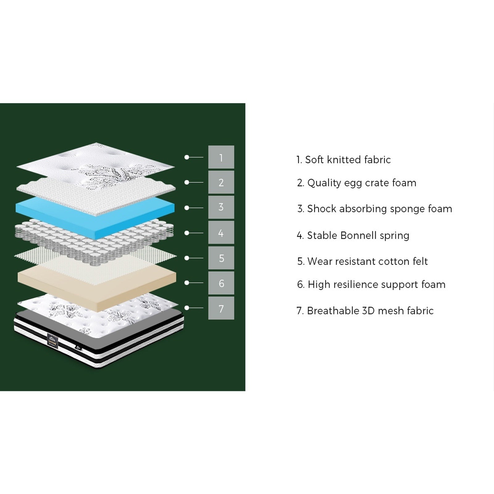 Oikiture Bed Frame Double Size Gas Lift Base with Mattress White Leather - Sunyee