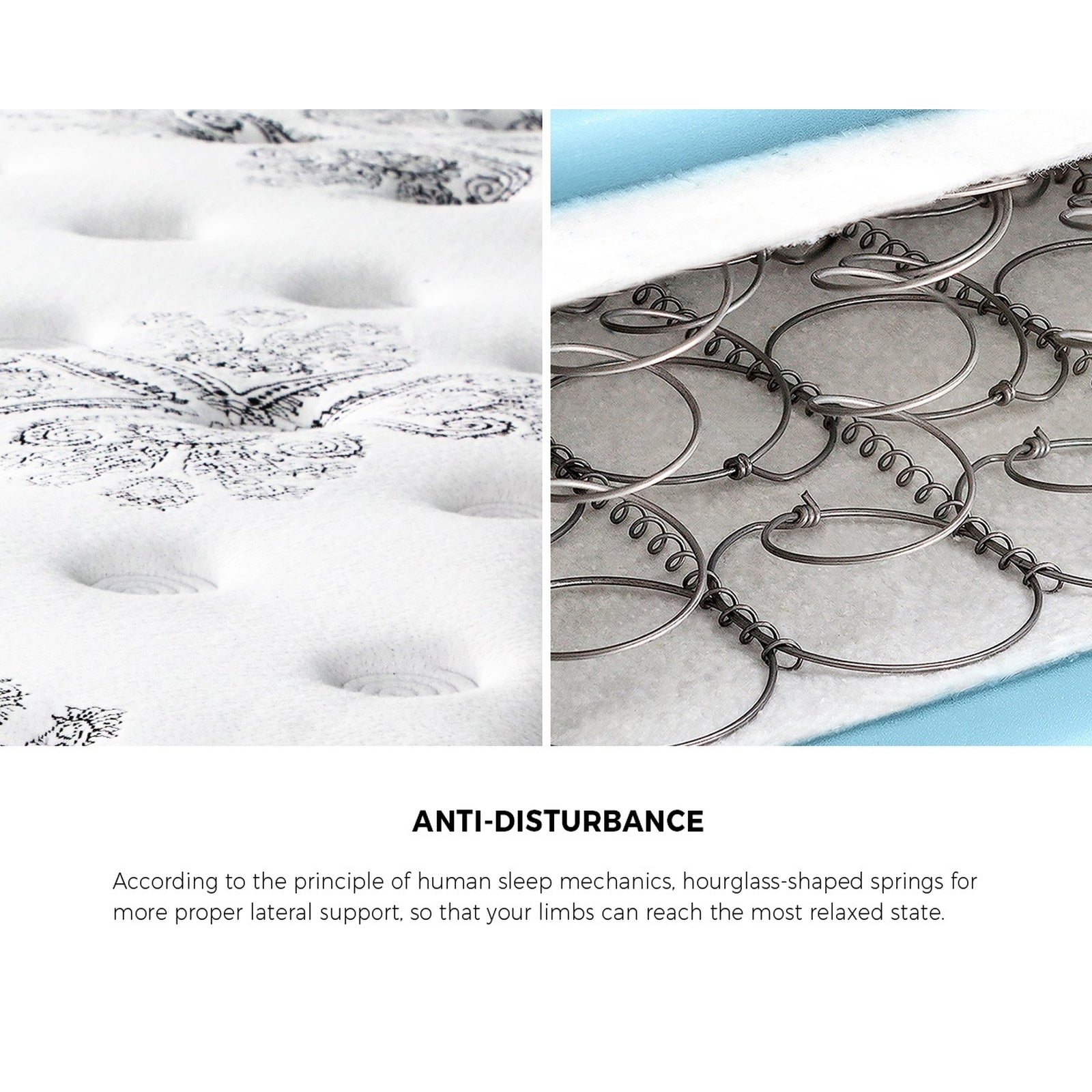 Oikiture Bed Frame King Single Size Gas Lift Base with Mattress White Leather - Sunyee