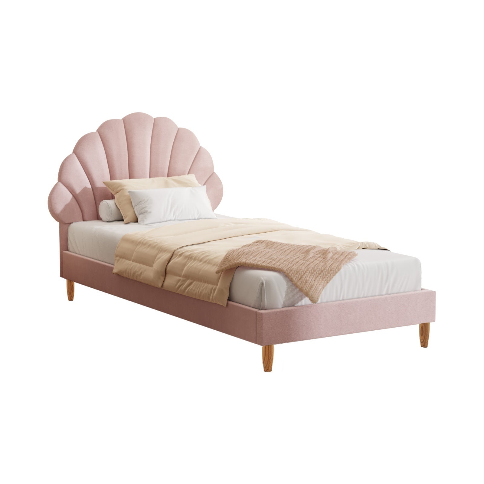 Oikiture Kids Bed Frame Single Size Bed Base Platform