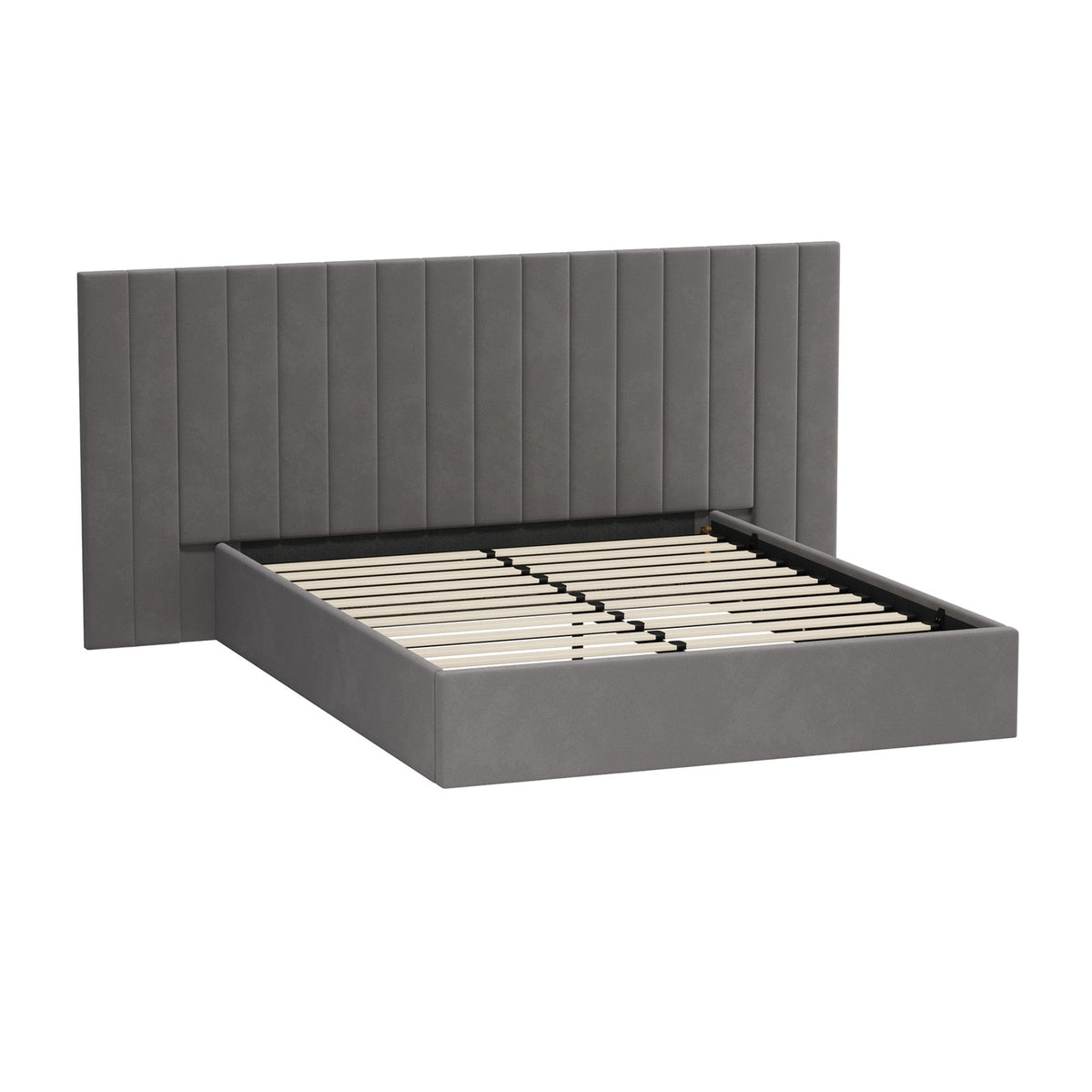Oikiture Bed Frame Queen Double King Gas Lift Storage Base Oversized Headboard
