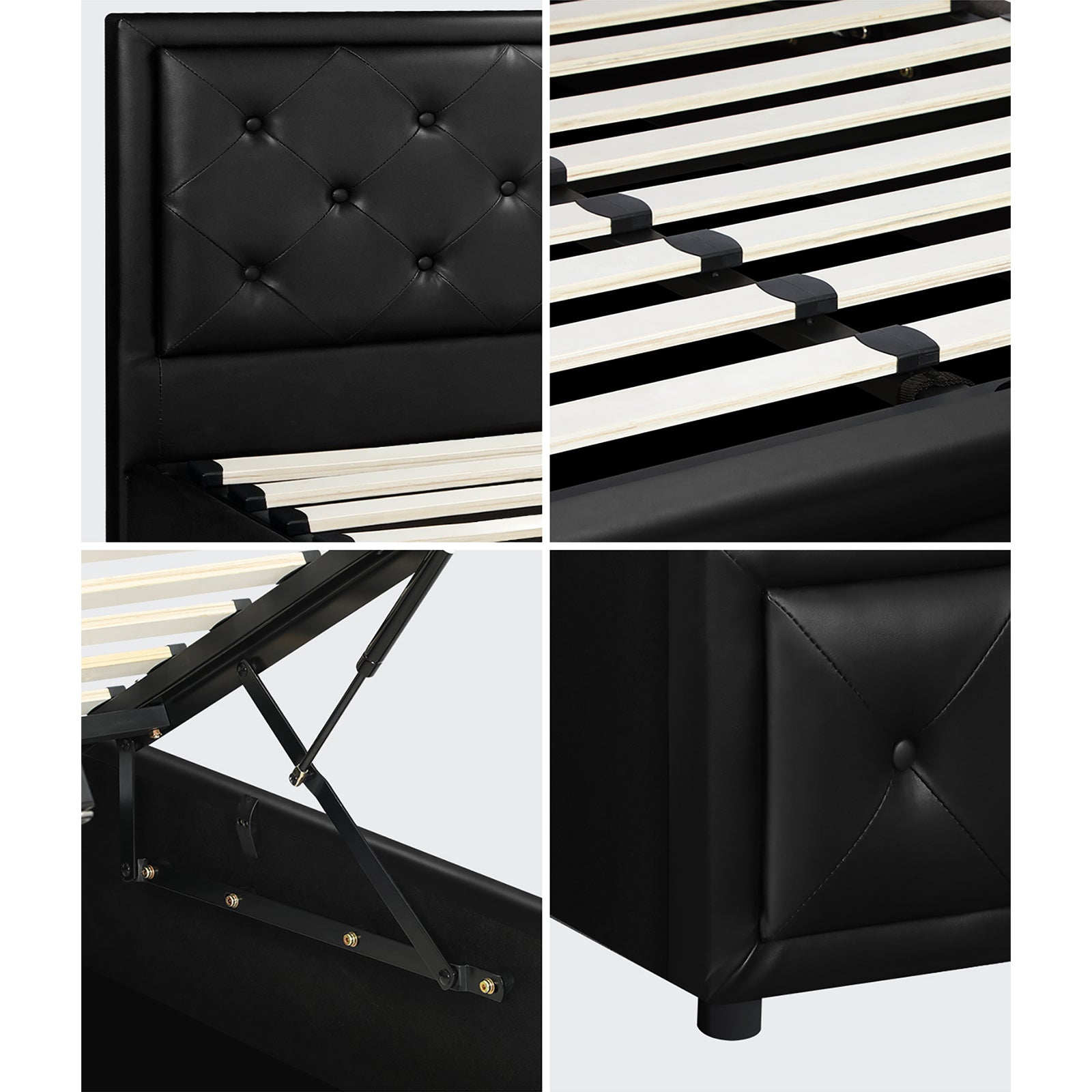 Oikiture Bed Frame Queen Double King Single Size Gas Lift Base With Storage - Sunyee