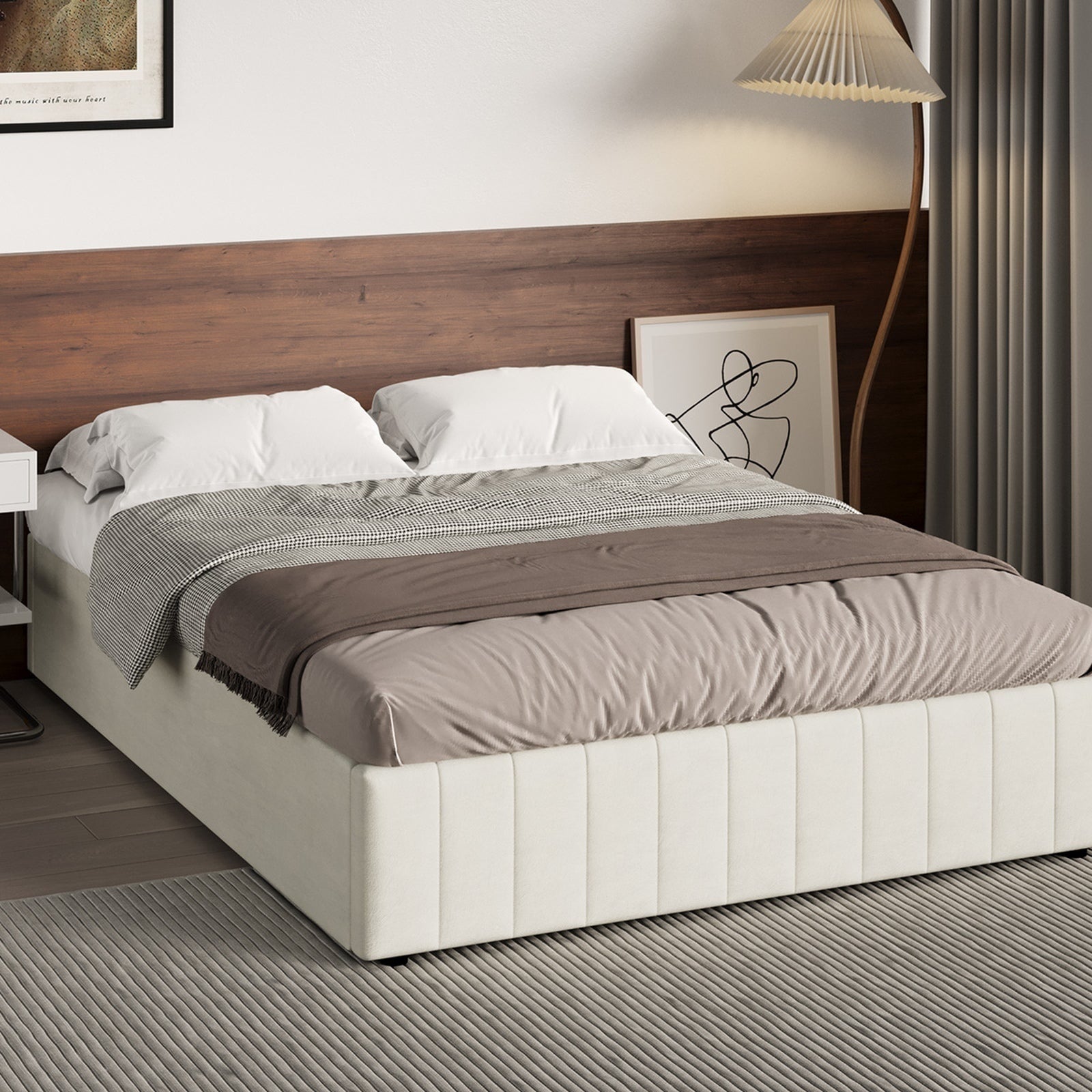 Oikiture Bed Frame Queen Double King Single Gas Lift Bed With Storage - Sunyee