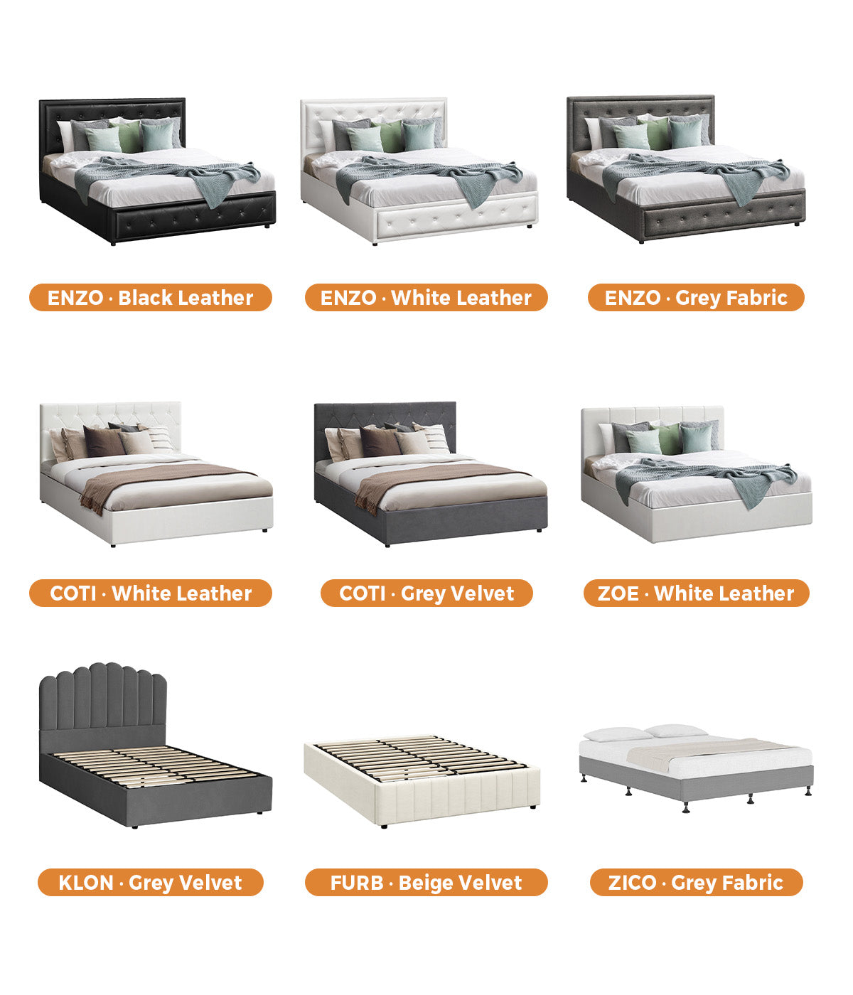 Oikiture Bed Frame Queen Double King Single Gas Lift Bed With Storage - Sunyee