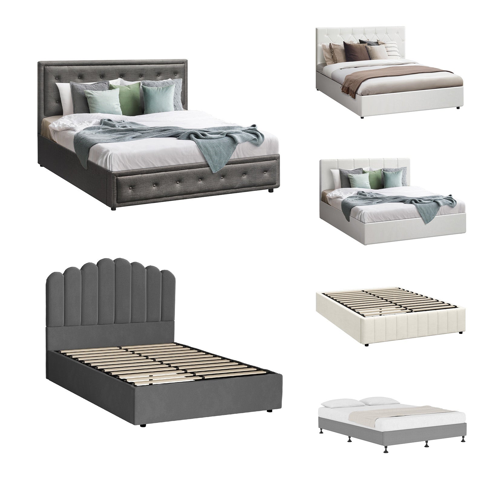 Oikiture Bed Frame Queen Double King Single Gas Lift Bed With Storage - Sunyee