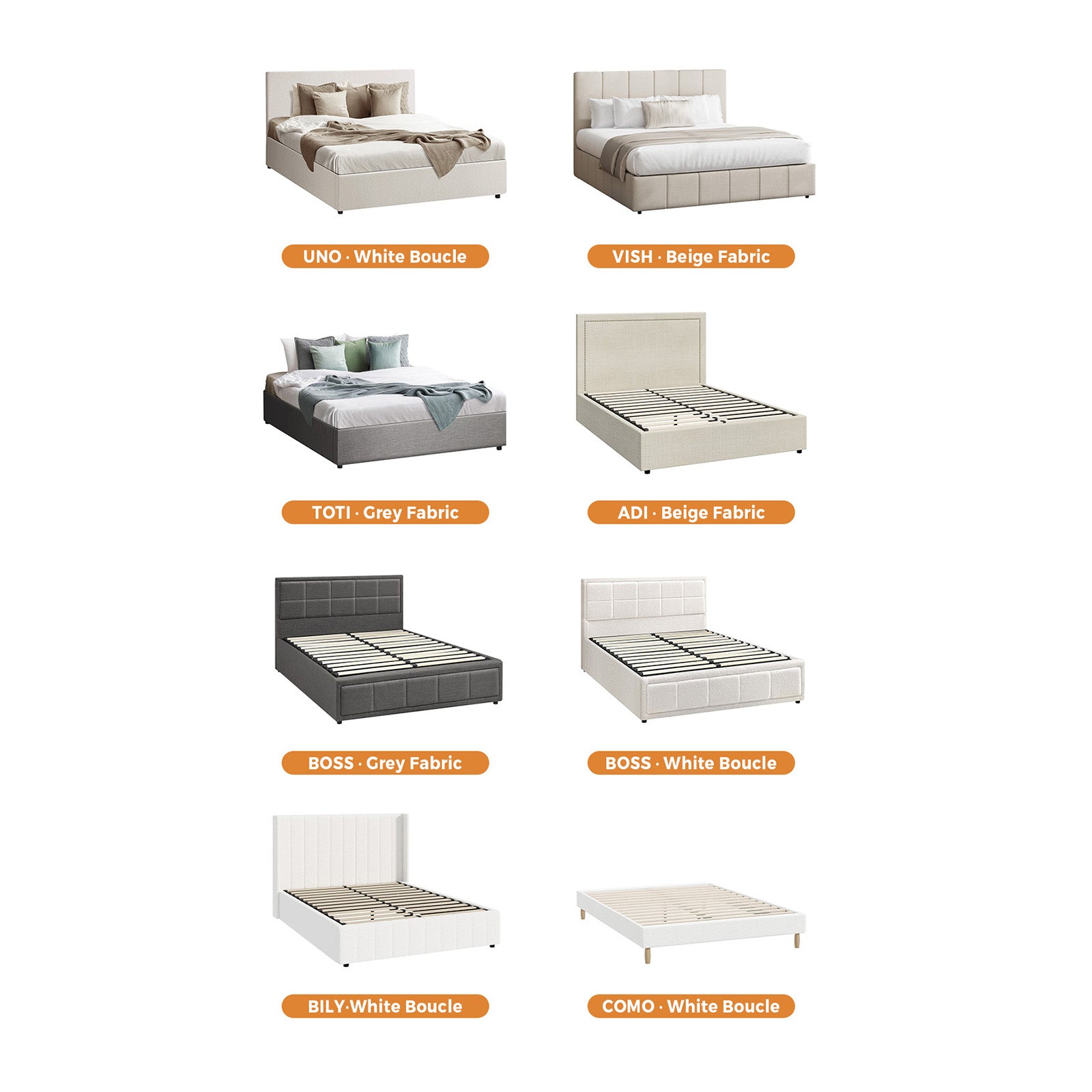 Oikiture Bed Frame Queen Double King Single Gas Lift Storage Beds - Sunyee