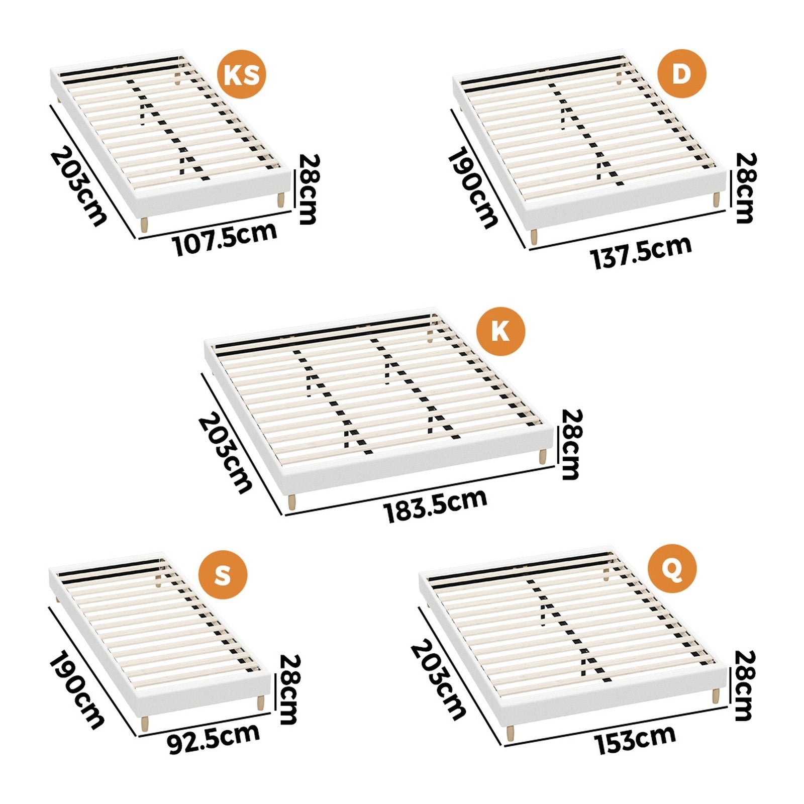 Oikiture Bed Frame Queen Double King Single Gas Lift Storage Beds - Sunyee