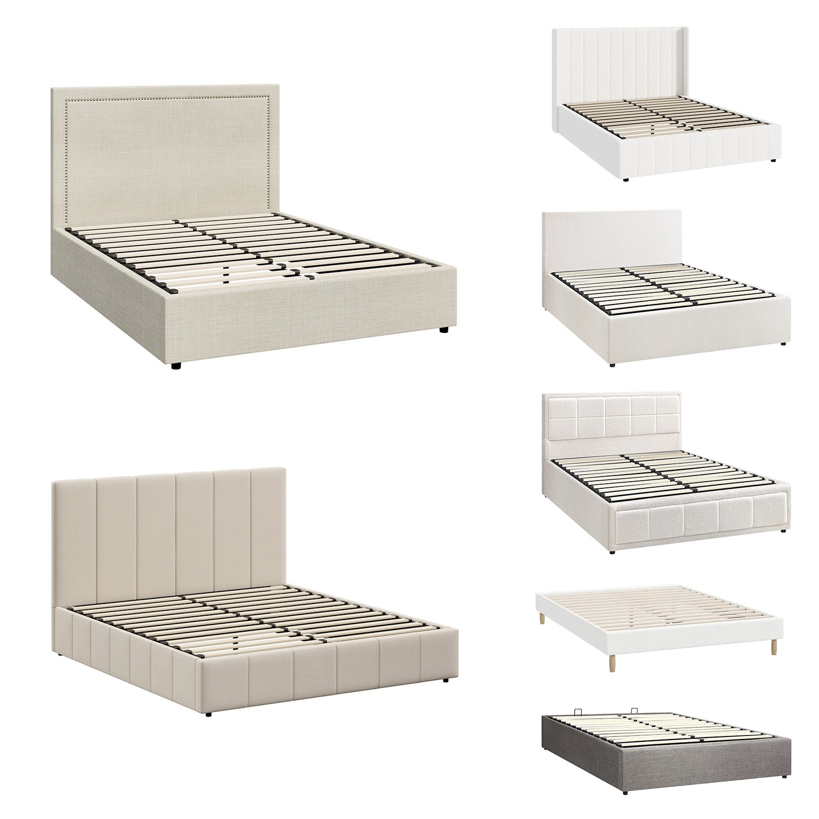 Oikiture Bed Frame Queen Double King Single Gas Lift Storage Beds - Sunyee