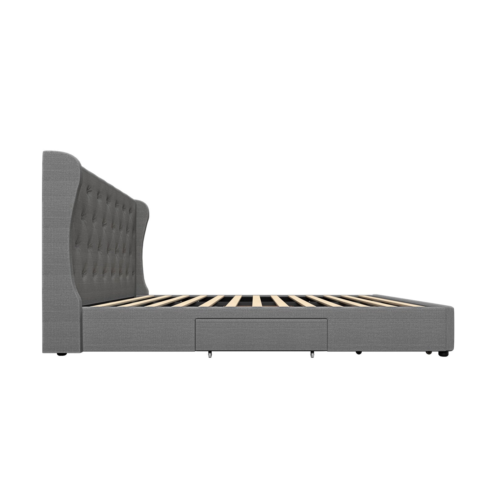 Oikiture Bed Frame Queen Size Base With Storage Drawers - Sunyee