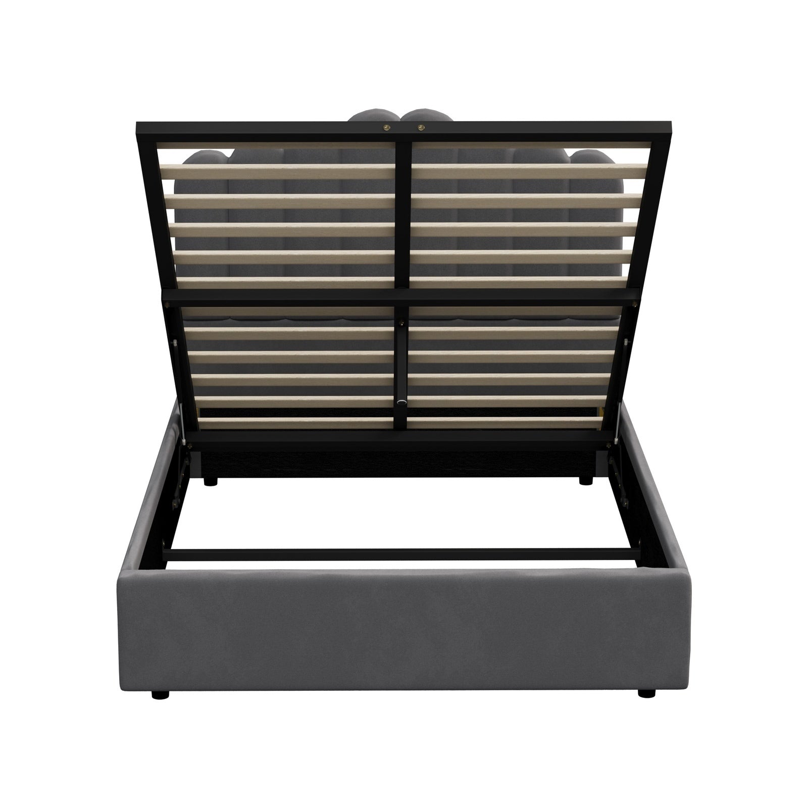 Oikiture Bed Frame Double Size Gas Lift Bed Base With Storage Velvet KLON - Sunyee