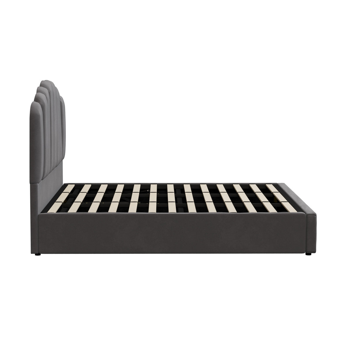 Oikiture Bed Frame King Size Gas Lift Bed Base With Storage Velvet KLON - Sunyee
