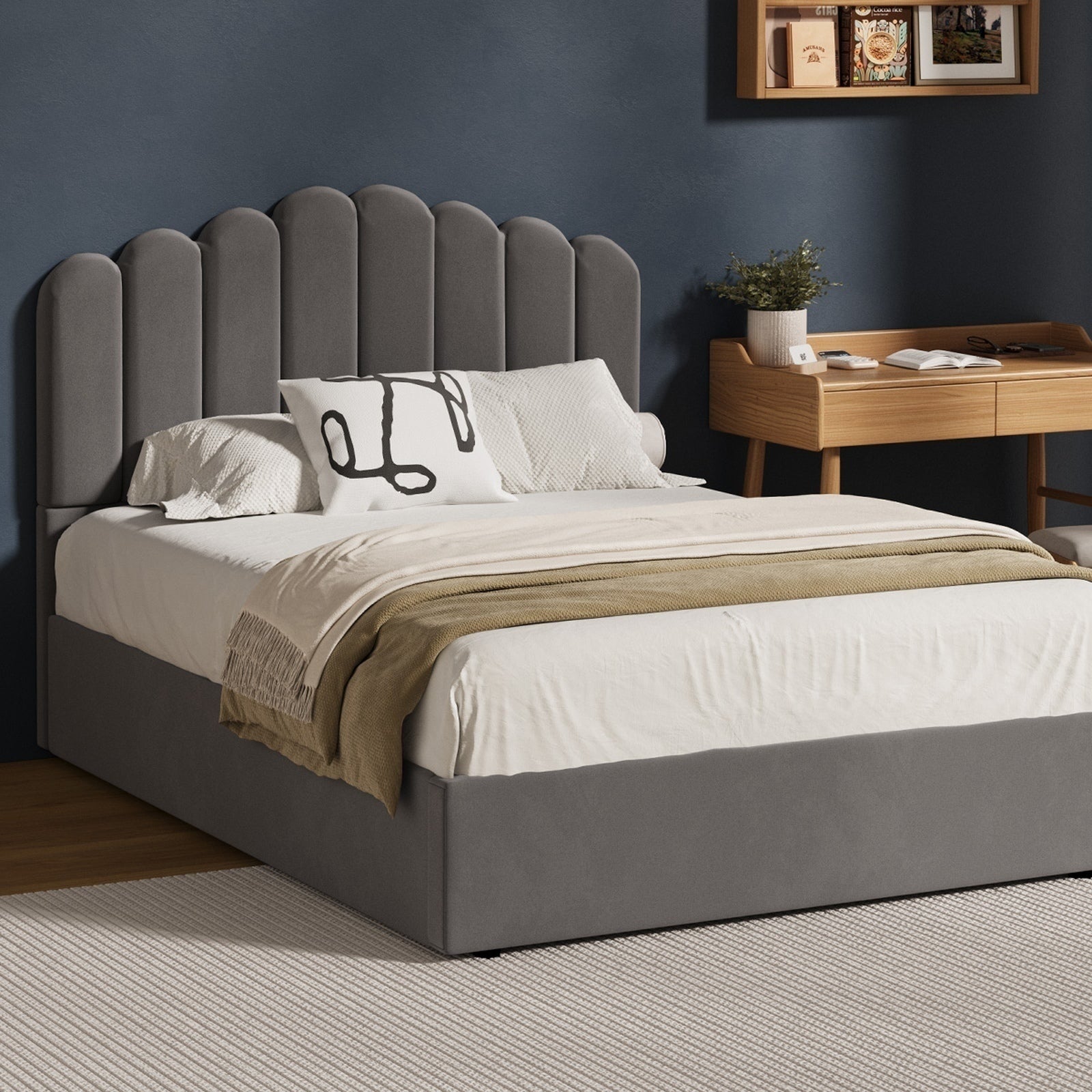 Oikiture Bed Frame Queen Double King Single Gas Lift Bed With Storage - Sunyee