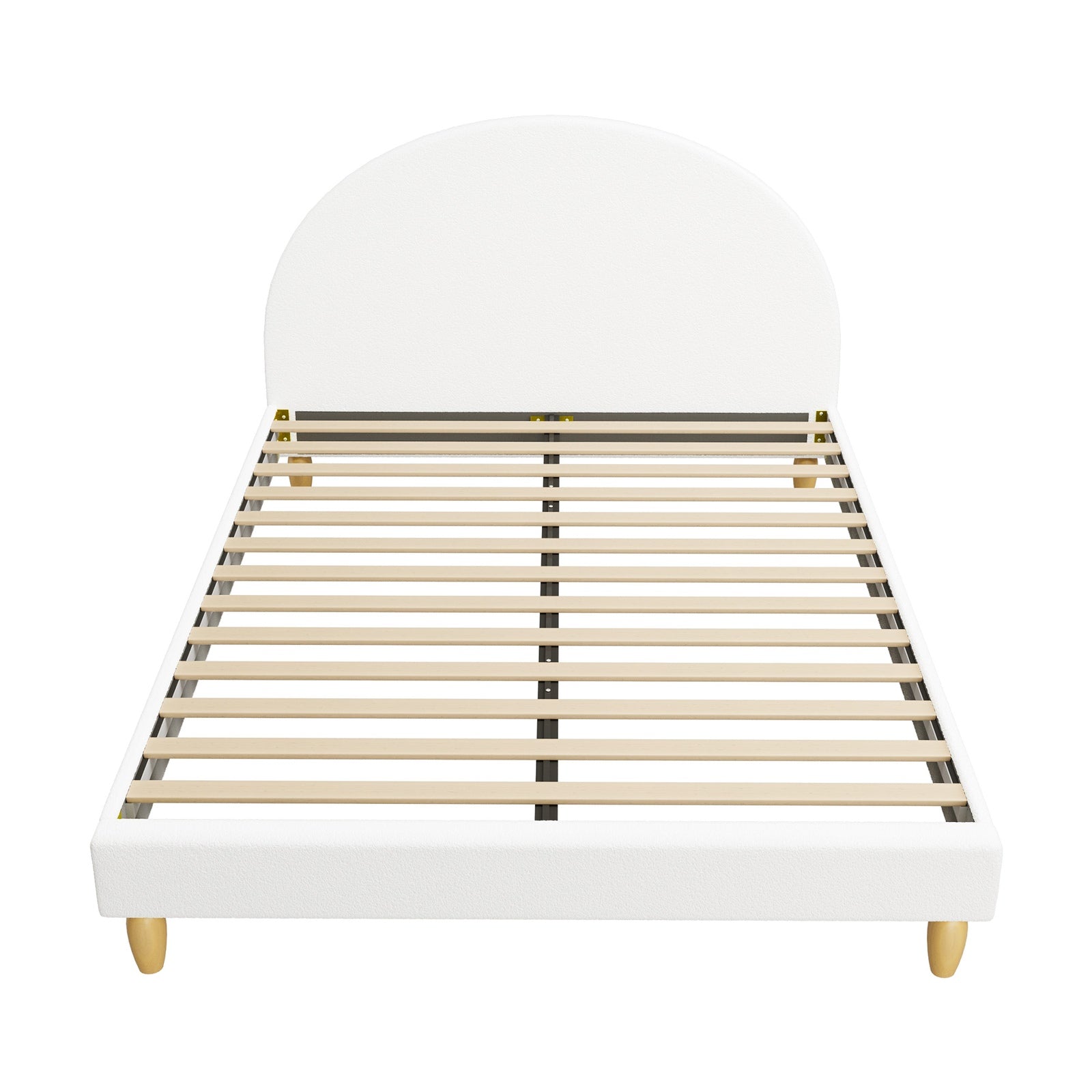 Oikiture Bed Frame Double Size Boucle Fabric Arched Beds Platform - Sunyee