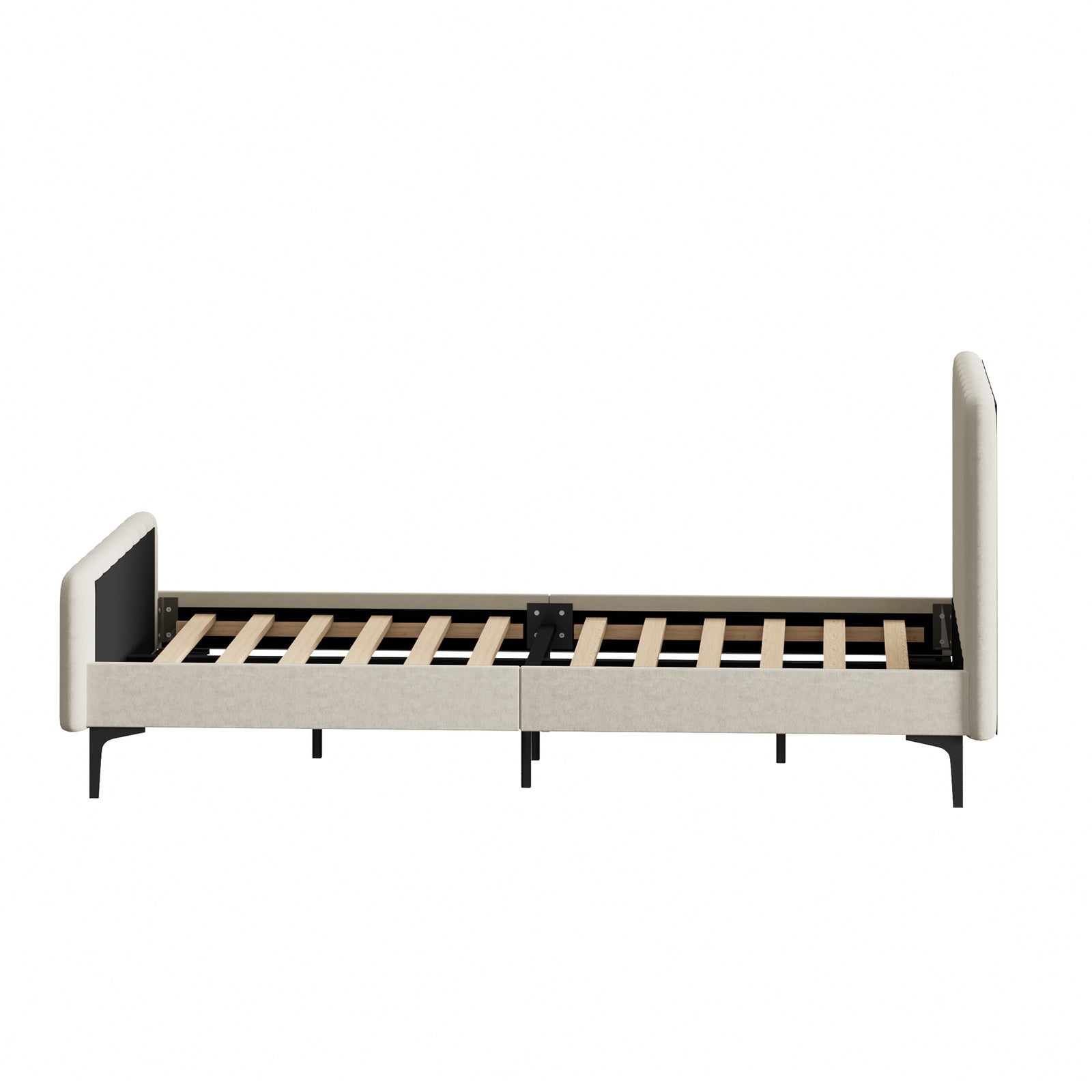 Oikiture Bed Frame King Single Beds Platform Velvet Fabric ROYO - Sunyee
