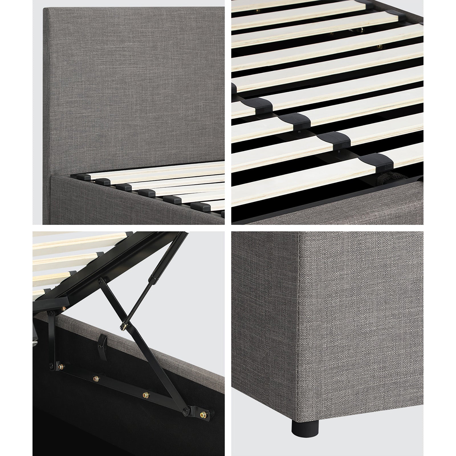 Oikiture Bed Frame Double Size Gas Lift Base With Storage Mattress Platform - Sunyee