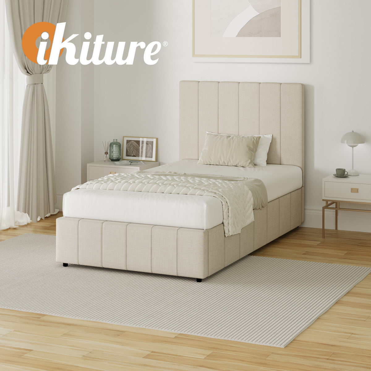 Oikiture Bed Frame King Single Beds Platform Gas Lift Storage Base VISH - Sunyee