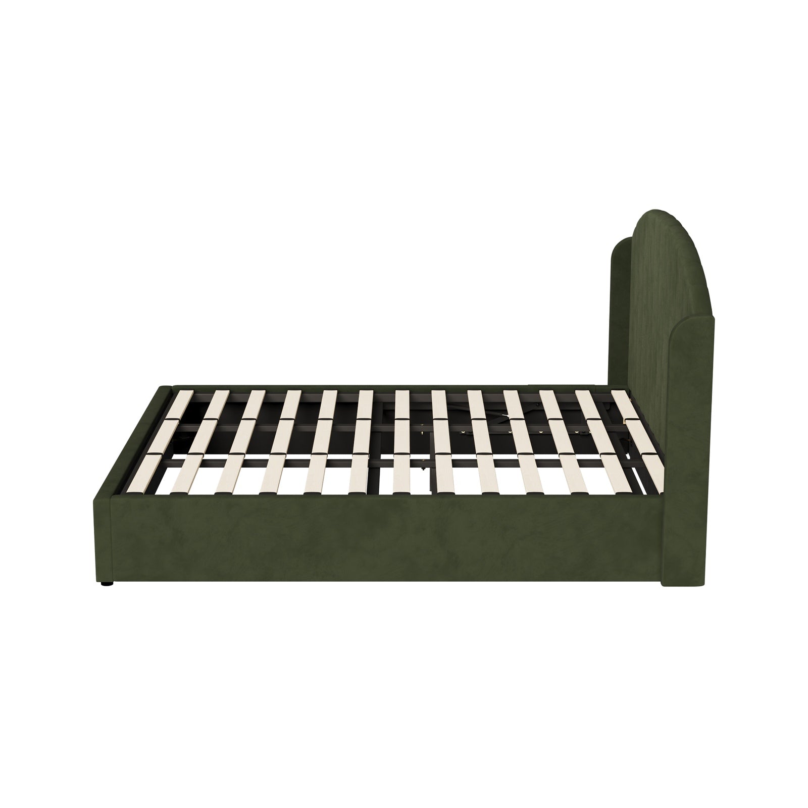 Oikiture Bed Frame King Size With Gas Lift Storage USB Charging Velvet - Sunyee