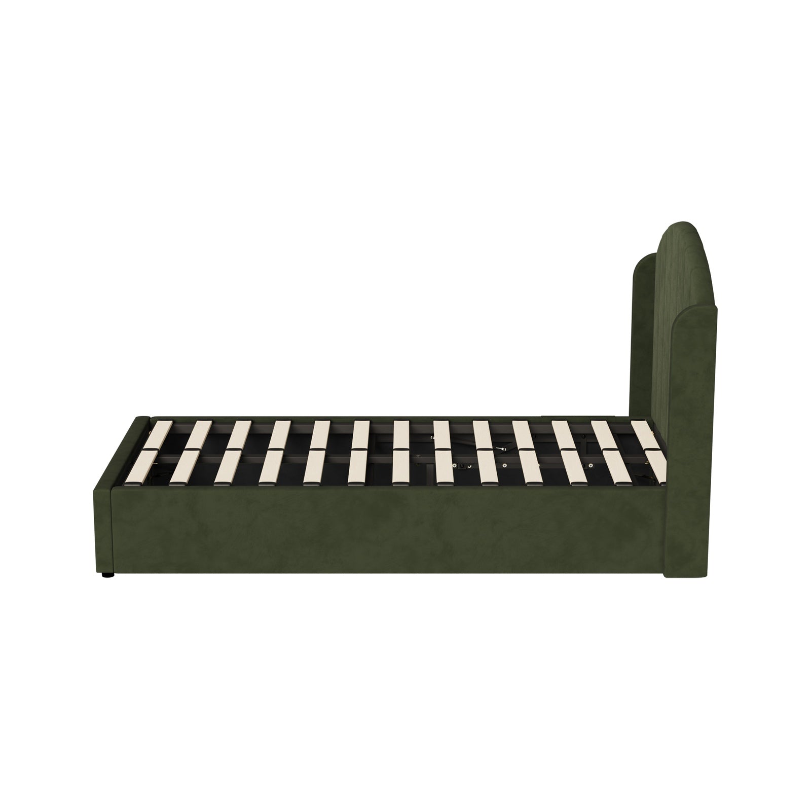 Oikiture Bed Frame King Single Size With Gas Lift Storage USB Charging Velvet - Sunyee