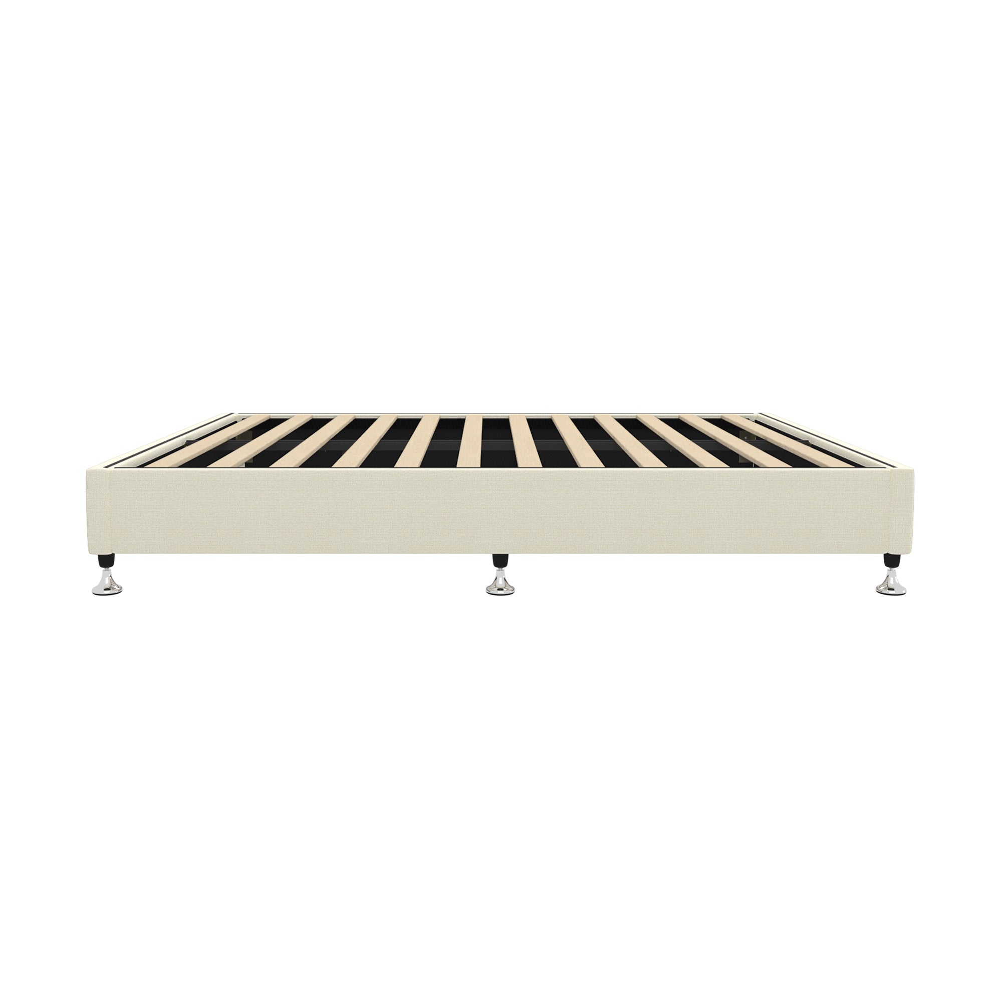 Oikiture Bed Frame Double Size Bed Base Platform Beige - Sunyee