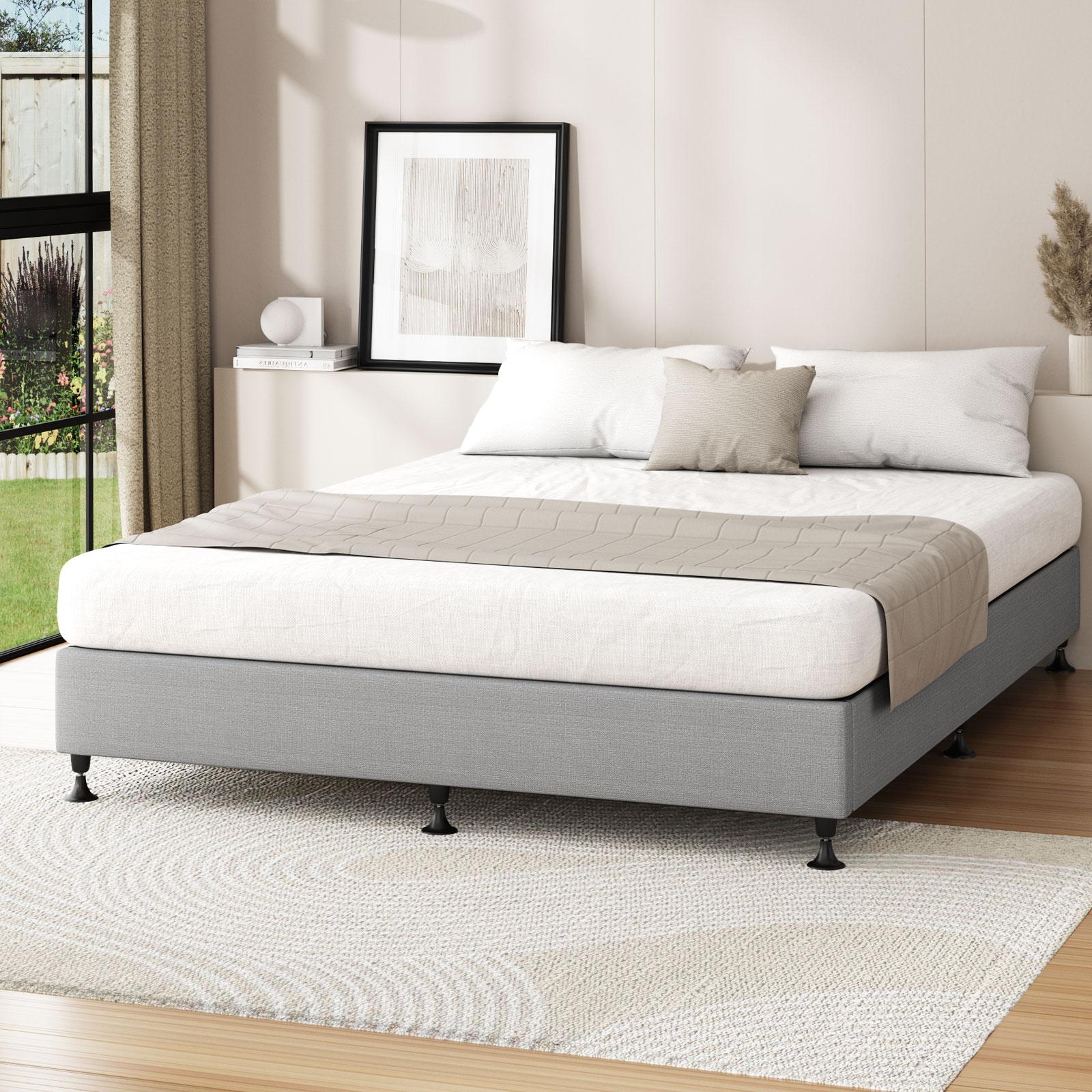 Oikiture Bed Frame Queen Double King Single Bed Base Platform Fabric - Sunyee