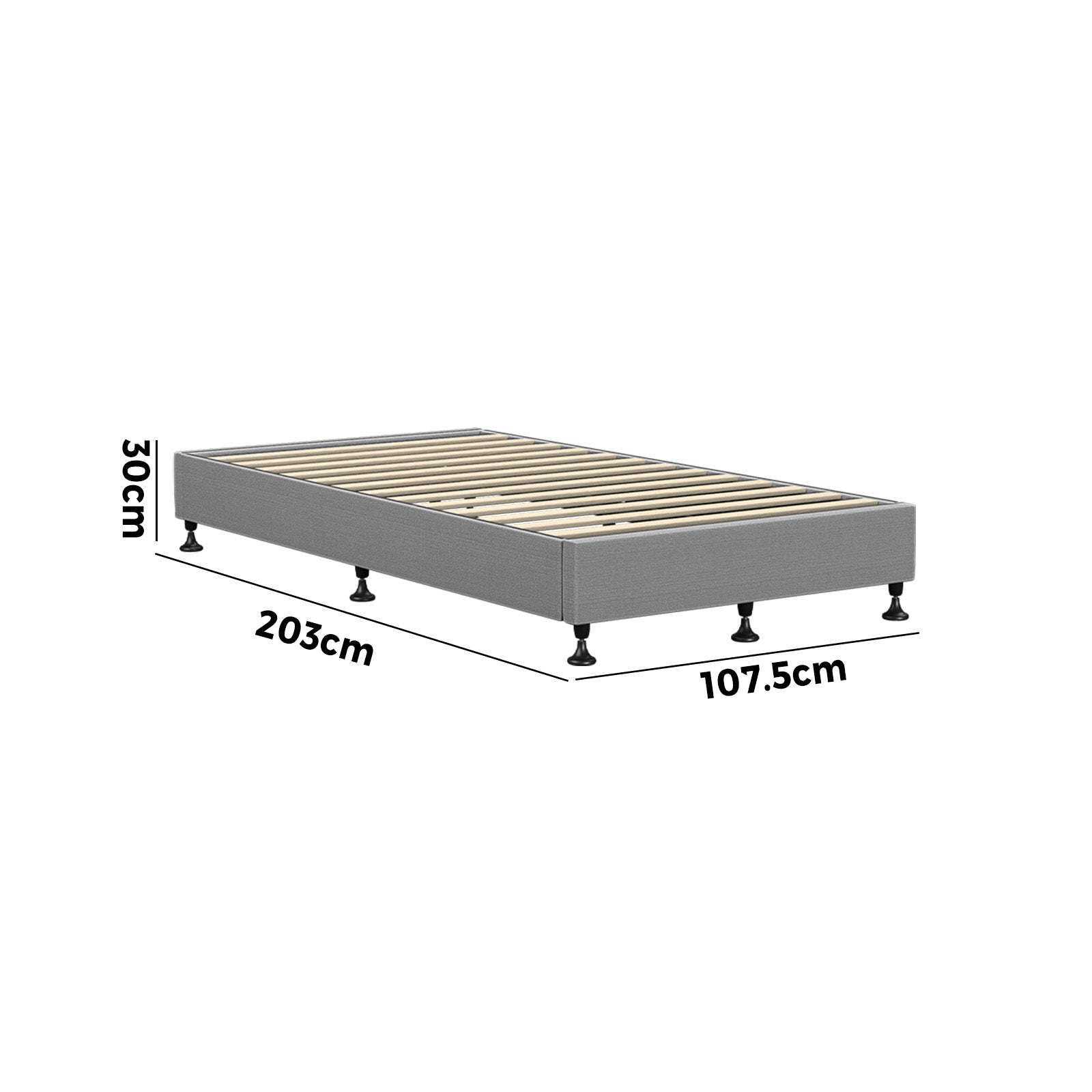 Oikiture Bed Frame King Single Bed Base Platform Grey - Sunyee