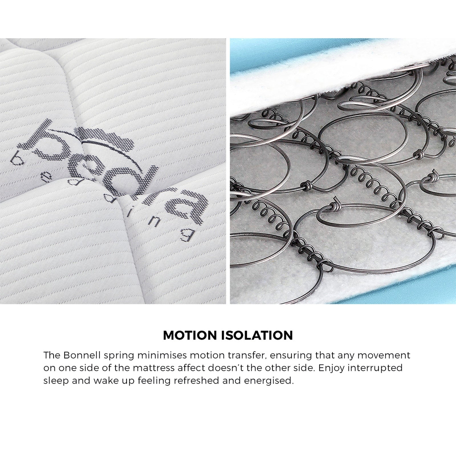 Oikiture Bed Frame Double Queen King Single Upholstered Platform with Mattress - Sunyee