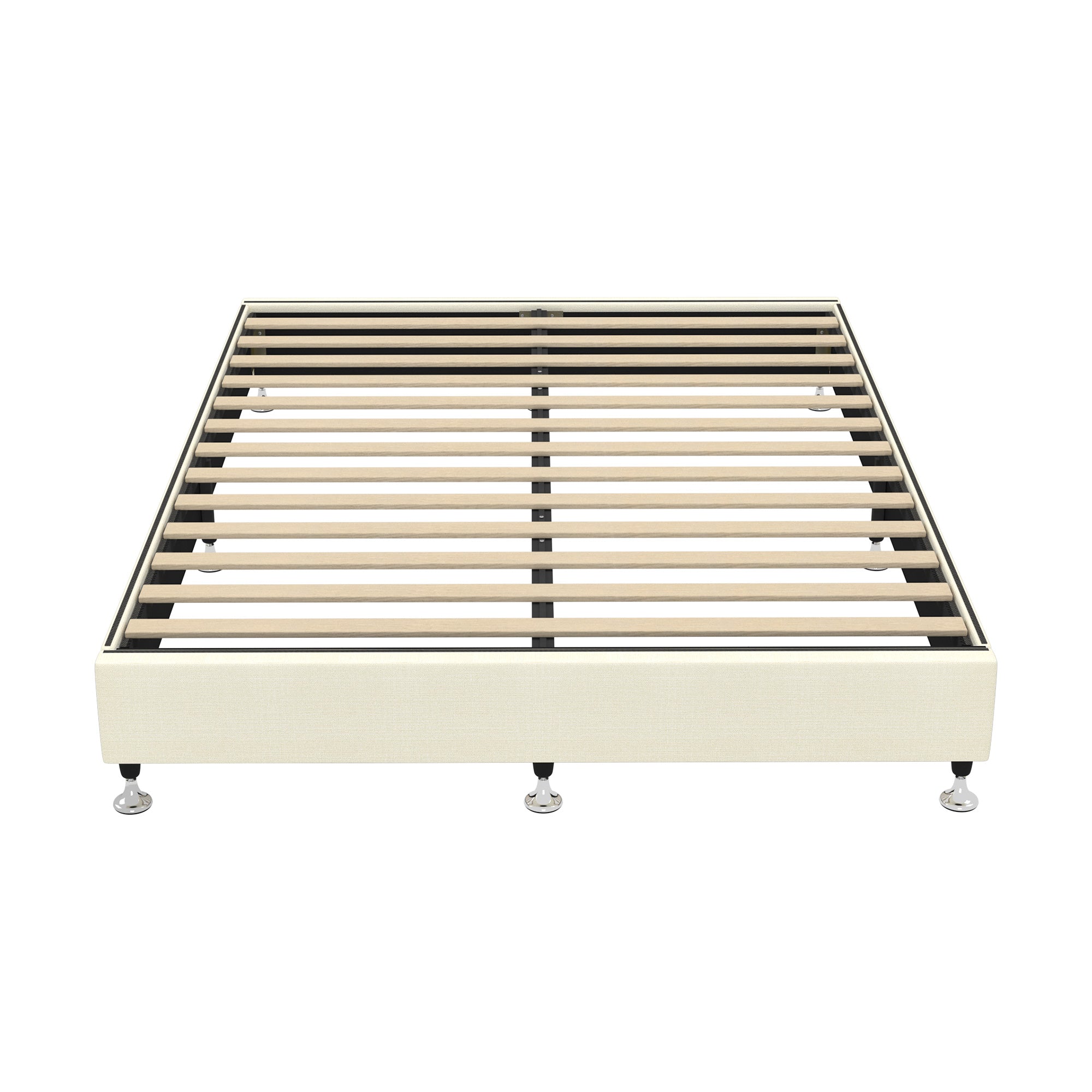 Oikiture Bed Frame Queen Size Bed Base Platform Beige - Sunyee