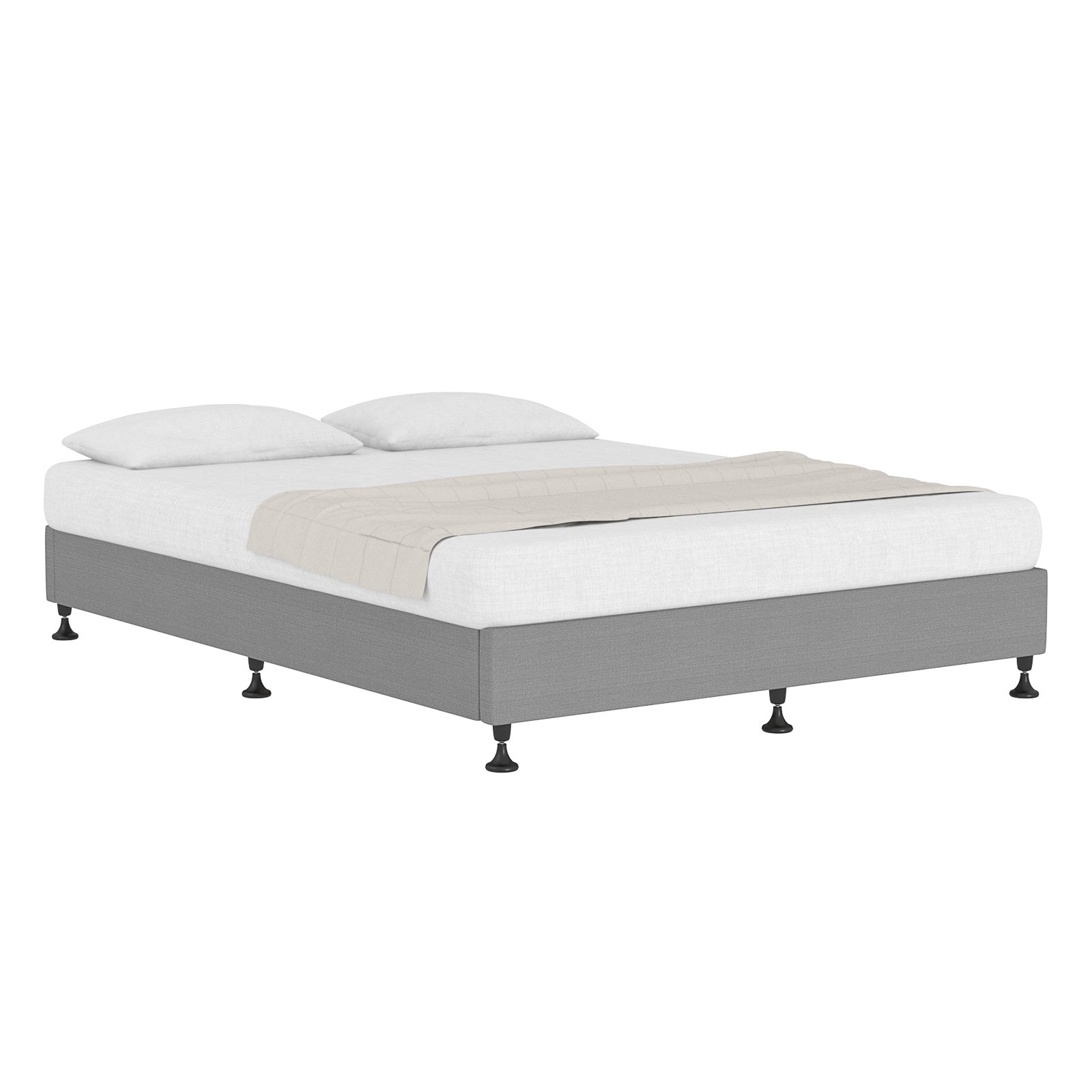 Oikiture Bed Frame Queen Size Bed Base Platform Grey - Sunyee