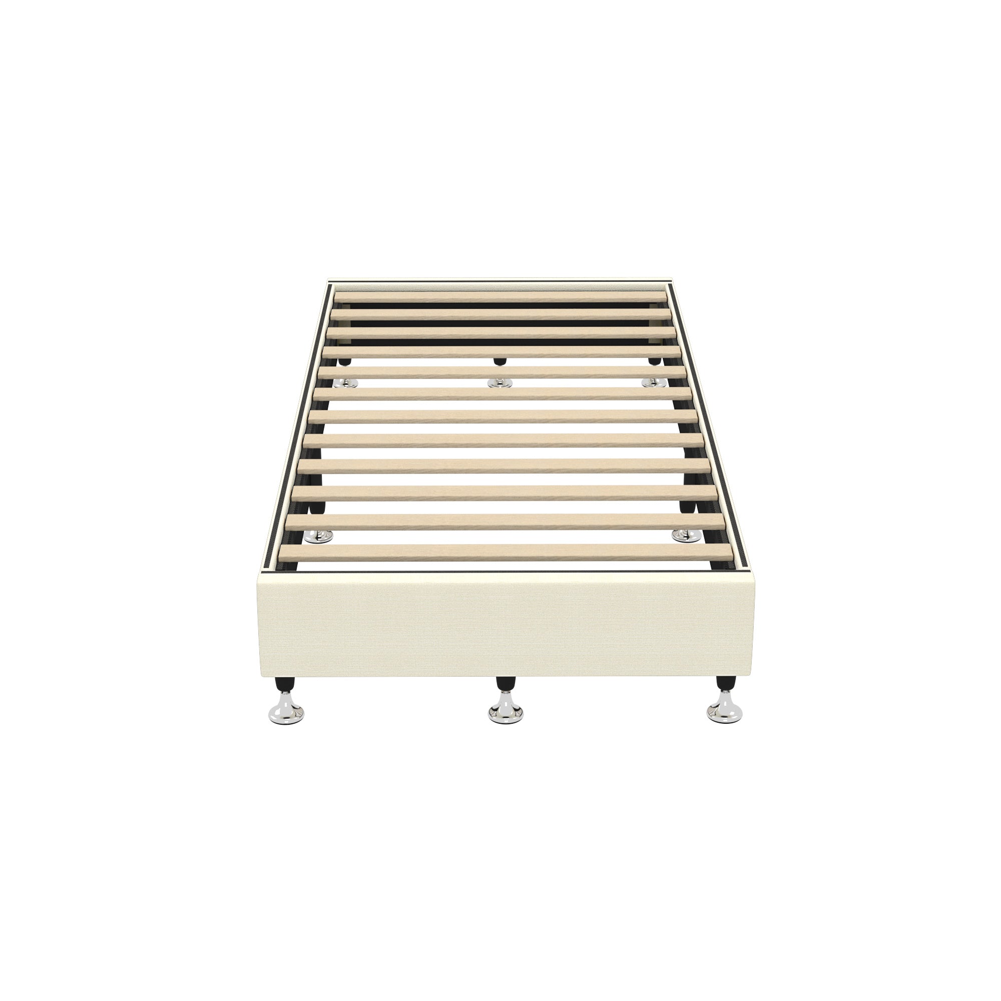 Oikiture Bed Frame Single Size Bed Base Platform Beige - Sunyee