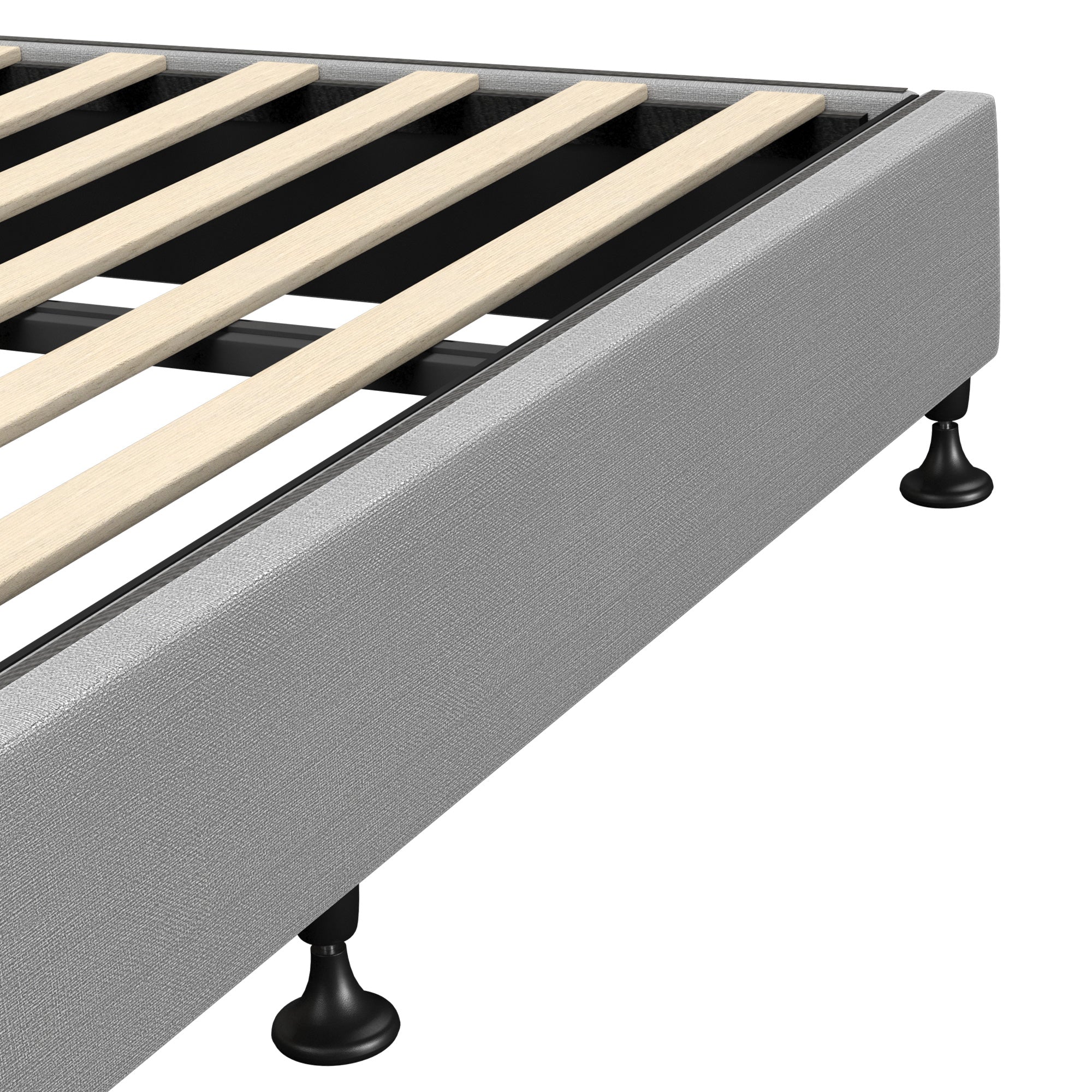 Oikiture Bed Frame Single Size Bed Base Platform Grey - Sunyee