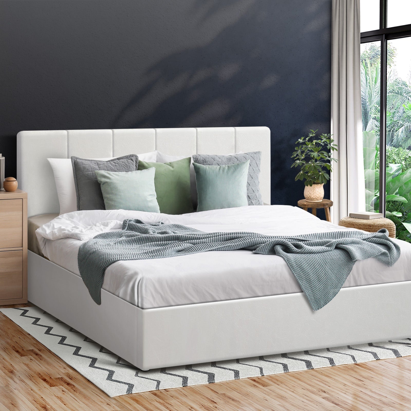 Oikiture Bed Frame Queen Double King Single Gas Lift Bed With Storage - Sunyee