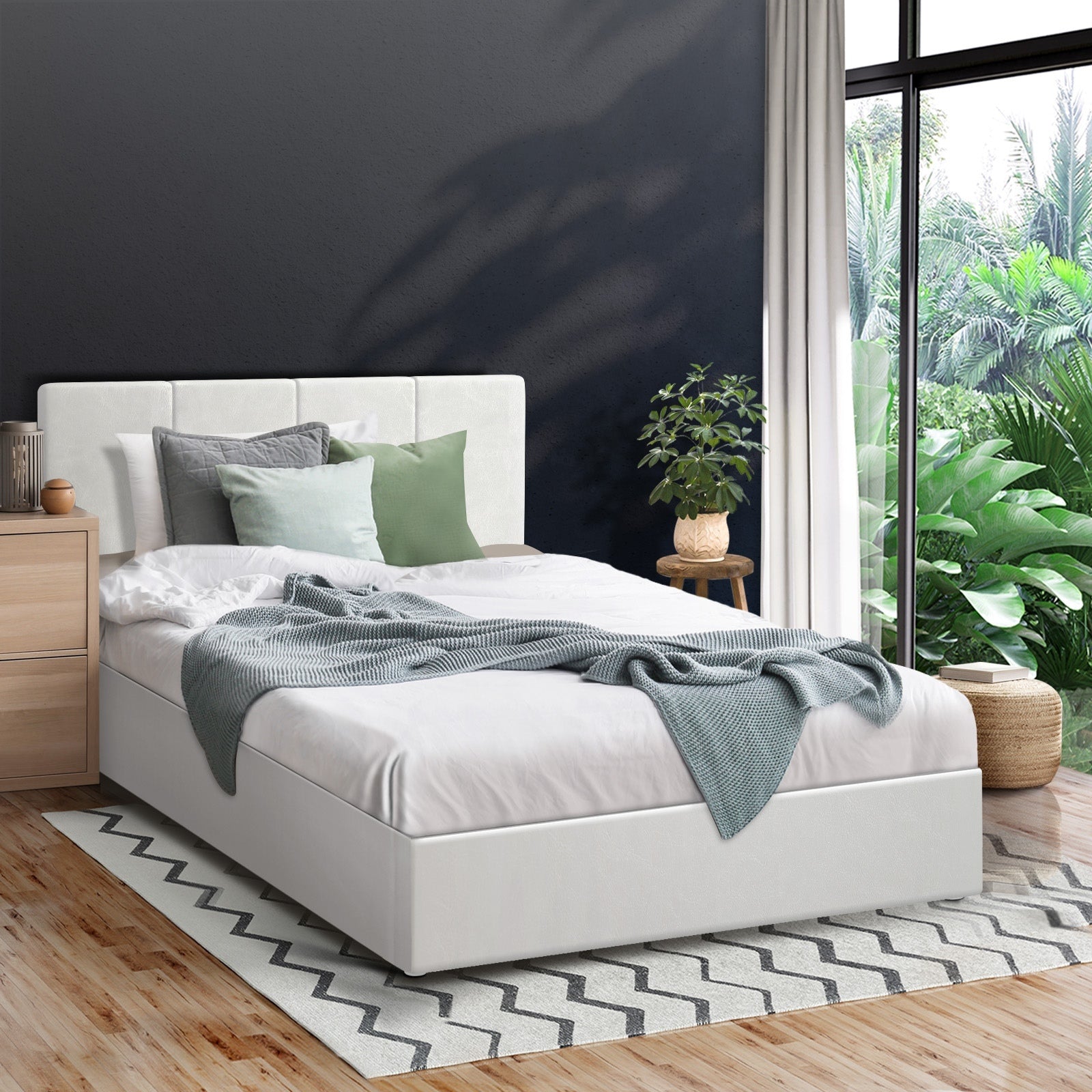 Oikiture Bed Frame Queen Double King Single Gas Lift Bed With Storage - Sunyee