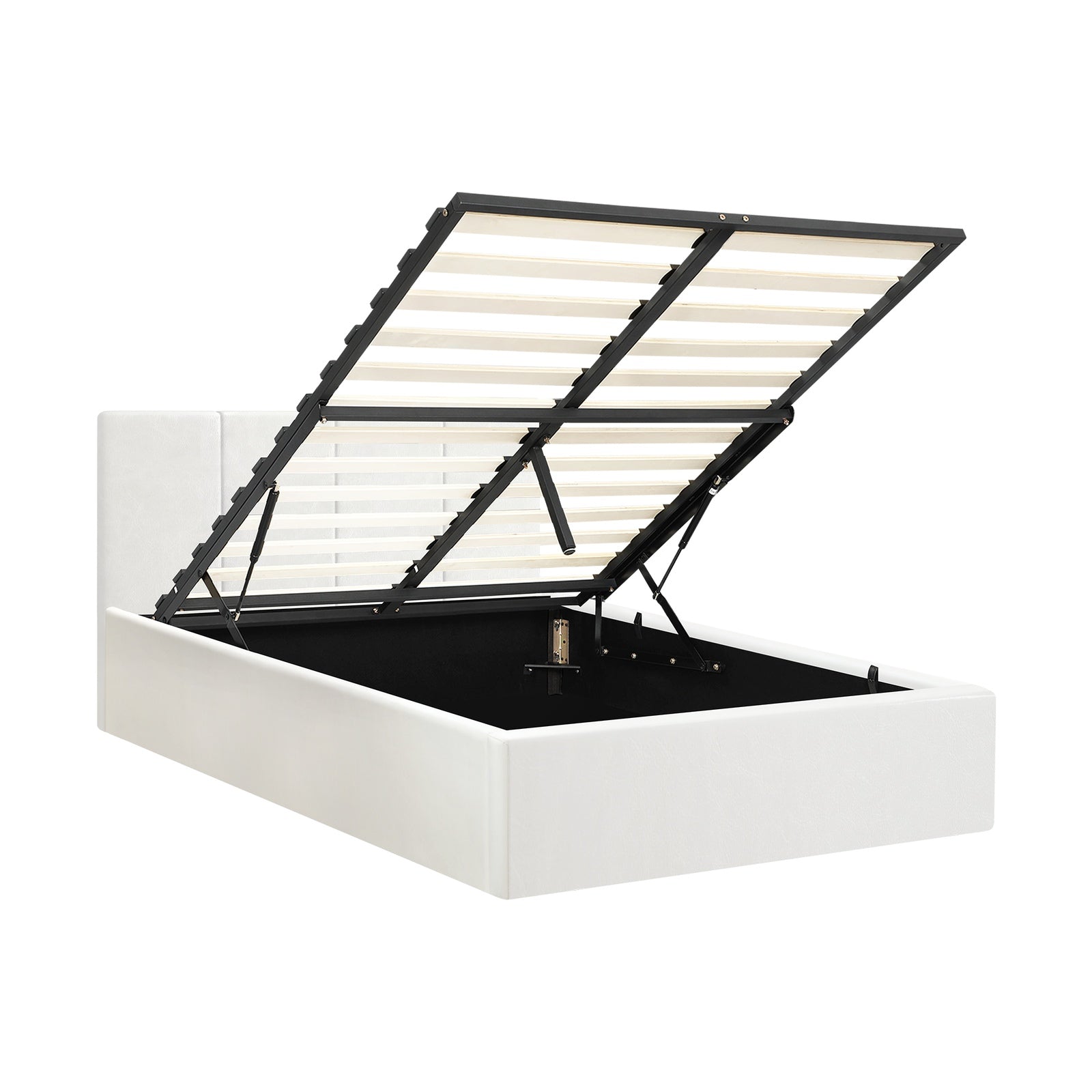 Oikiture Bed Frame King Single Gas Lift Beds Base Storage PU Leather ZOE - Sunyee