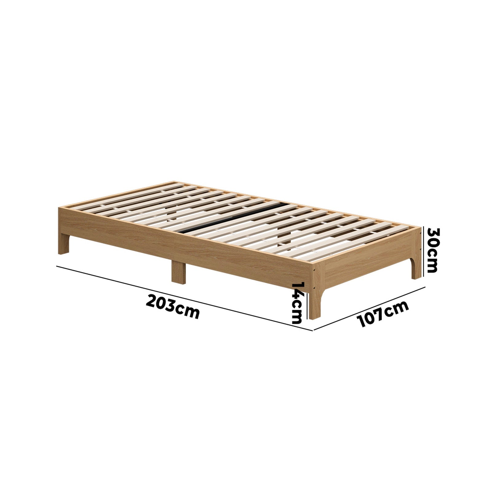 Oikiture Bed Frame King Single Size Wooden Mattress Base Platform Beds Natural