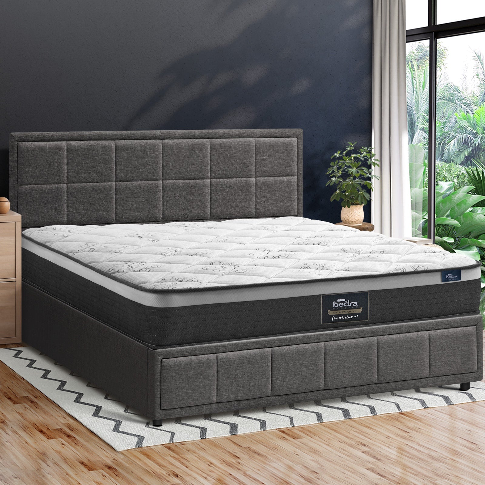 Oikiture Bed Frame Queen Double King Single Gas Lift with Mattress Set BOSS - Sunyee