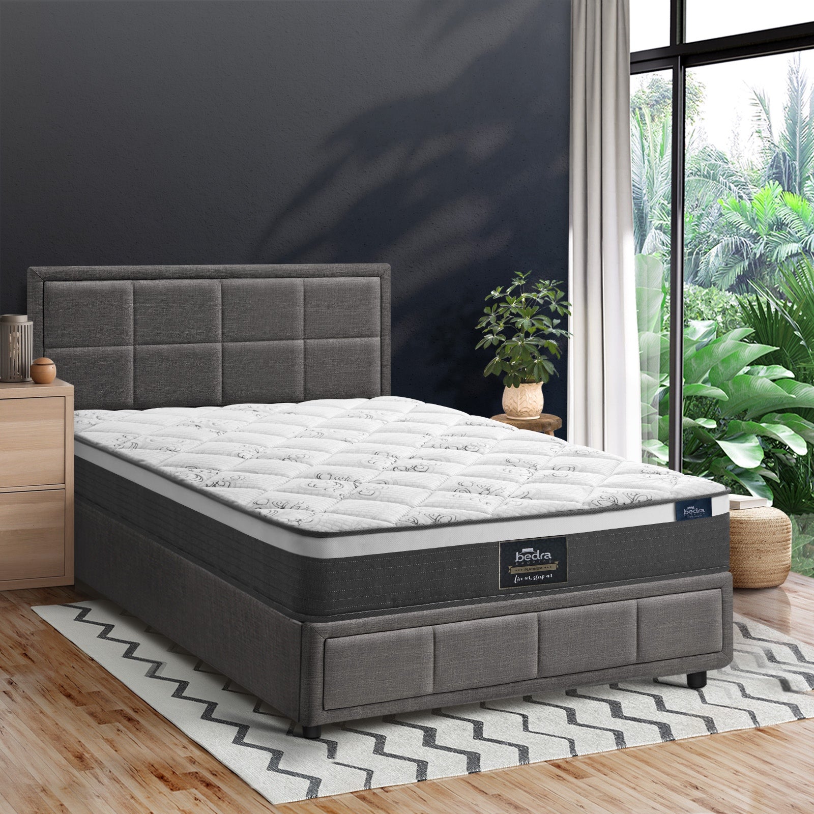 Oikiture Bed Frame Queen Double King Single Gas Lift with Mattress Set BOSS - Sunyee