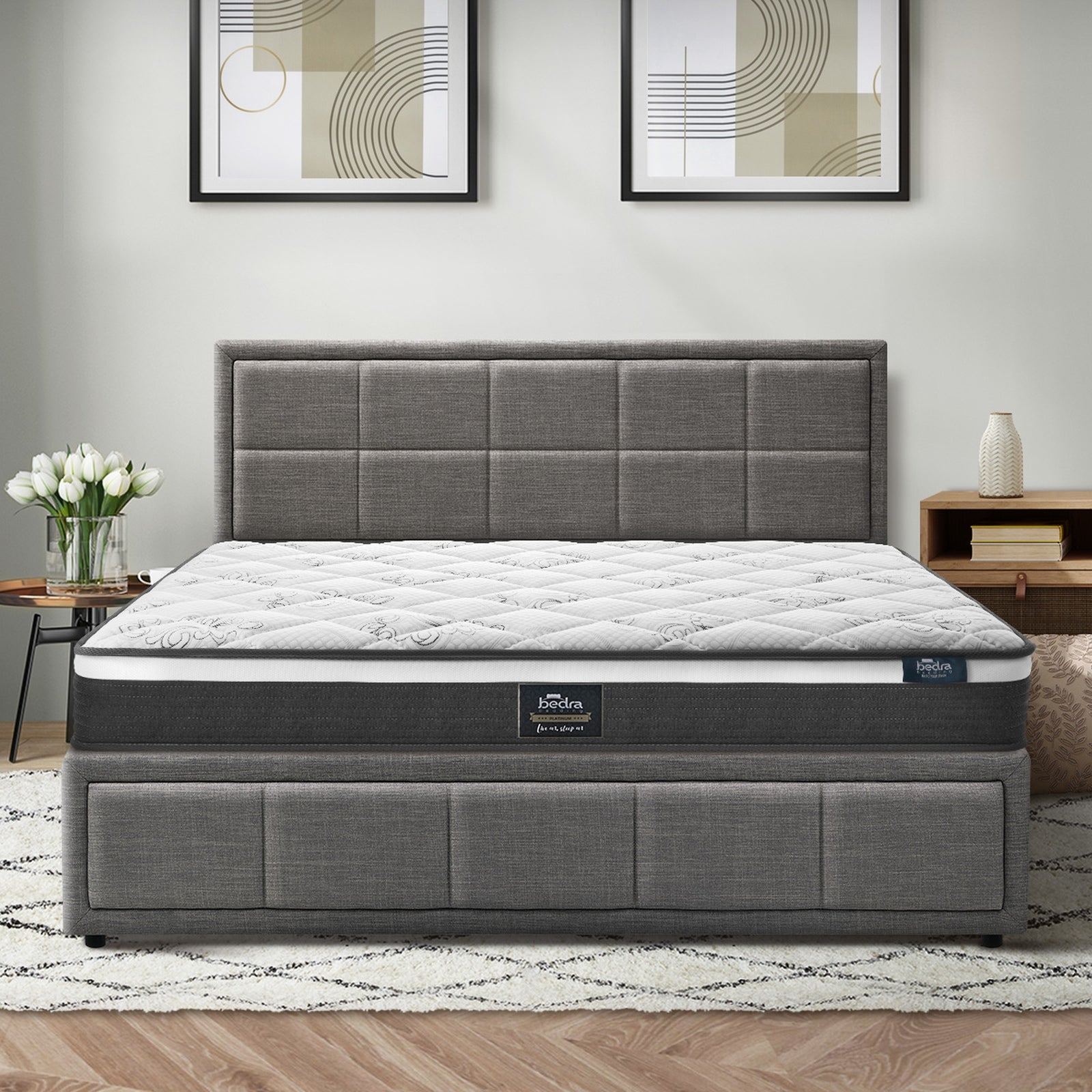Oikiture Bed Frame Queen Double King Single Gas Lift with Mattress Set BOSS - Sunyee