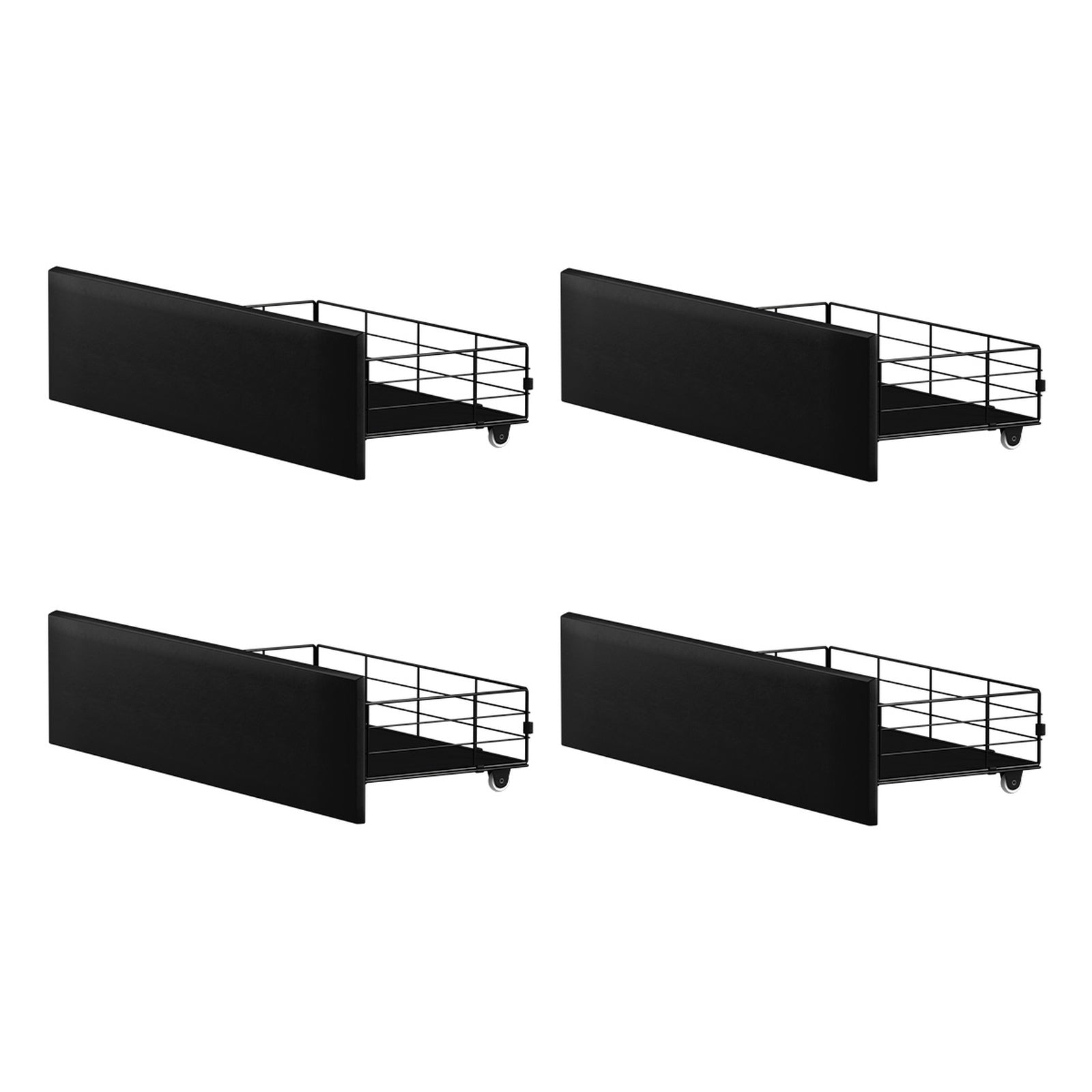 Oikiture Queen Bed Frame With LED Storage Headboard 4 Drawers USB Charge - Sunyee