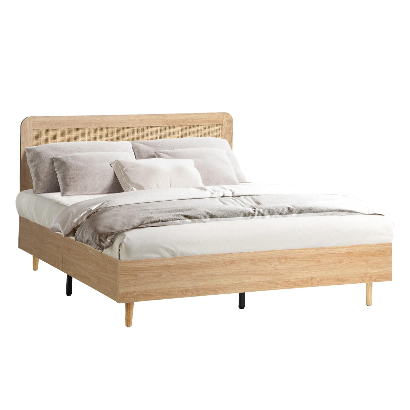Oikiture Bed Frame Queen Double King Single Size Wooden Bed Platform Timber - Sunyee