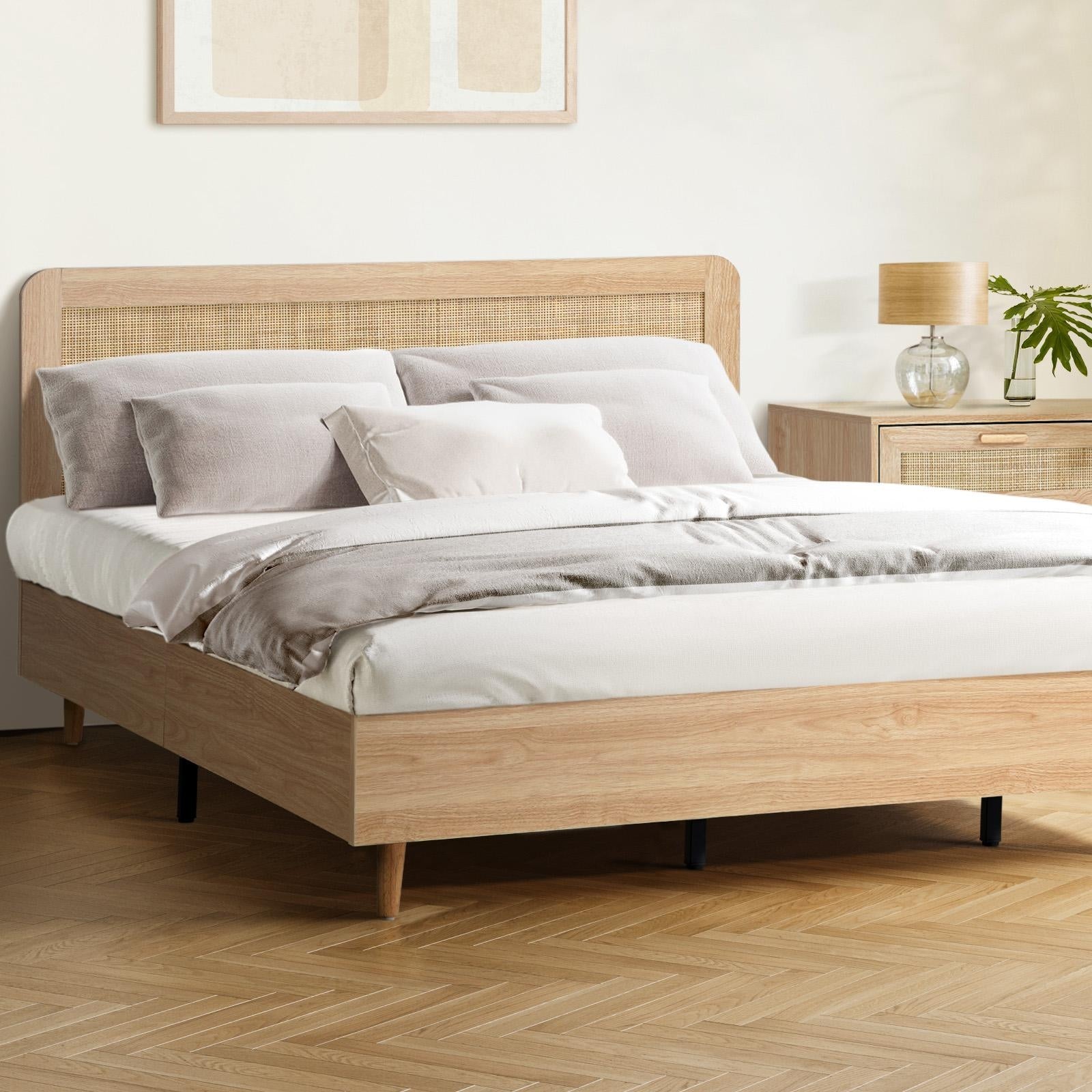 Oikiture Bed Frame Queen Double King Single Size Wooden Bed Platform Timber - Sunyee