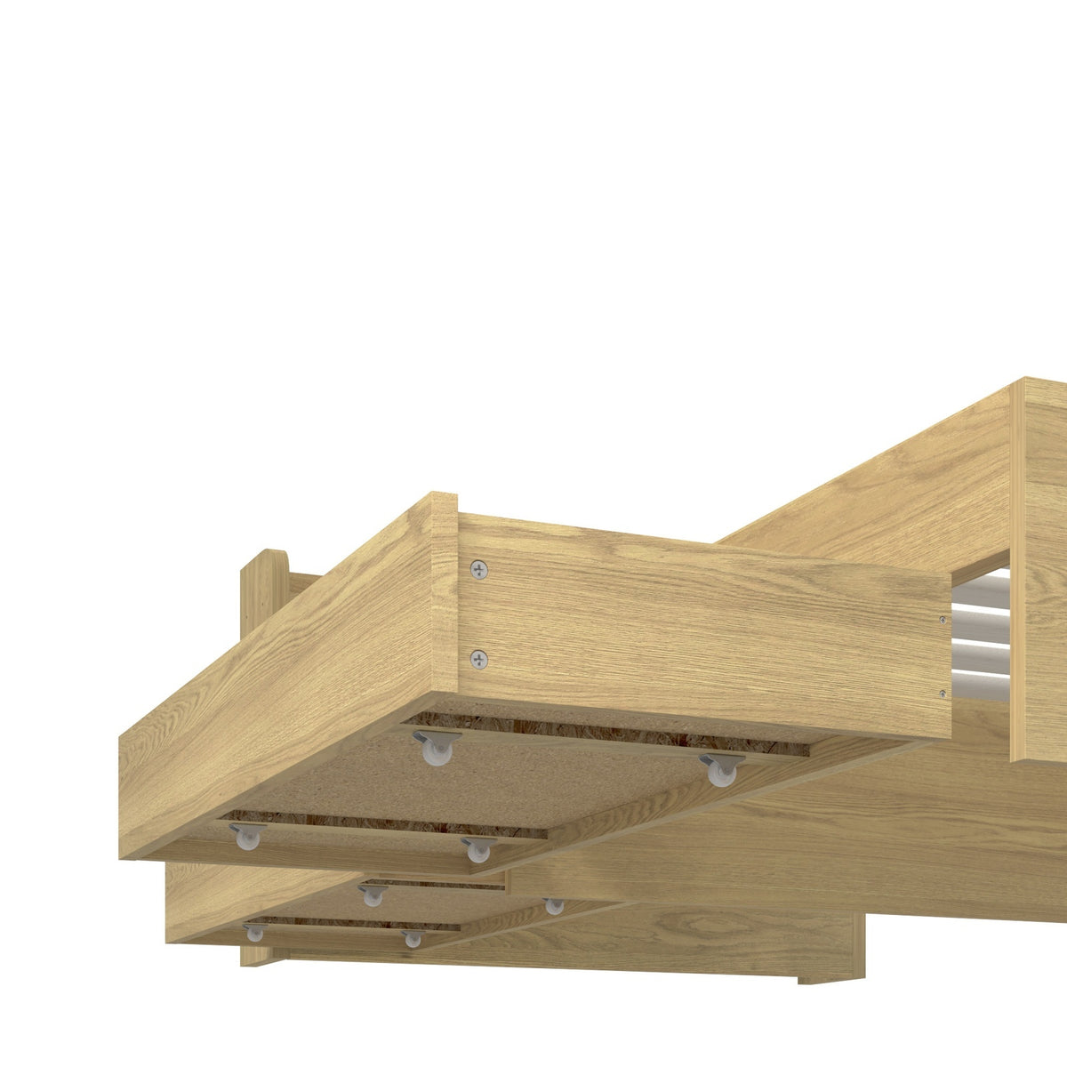 Oikiture Wooden Bed Frame King Single Size with Charging Ports & 2 Drawers - Sunyee