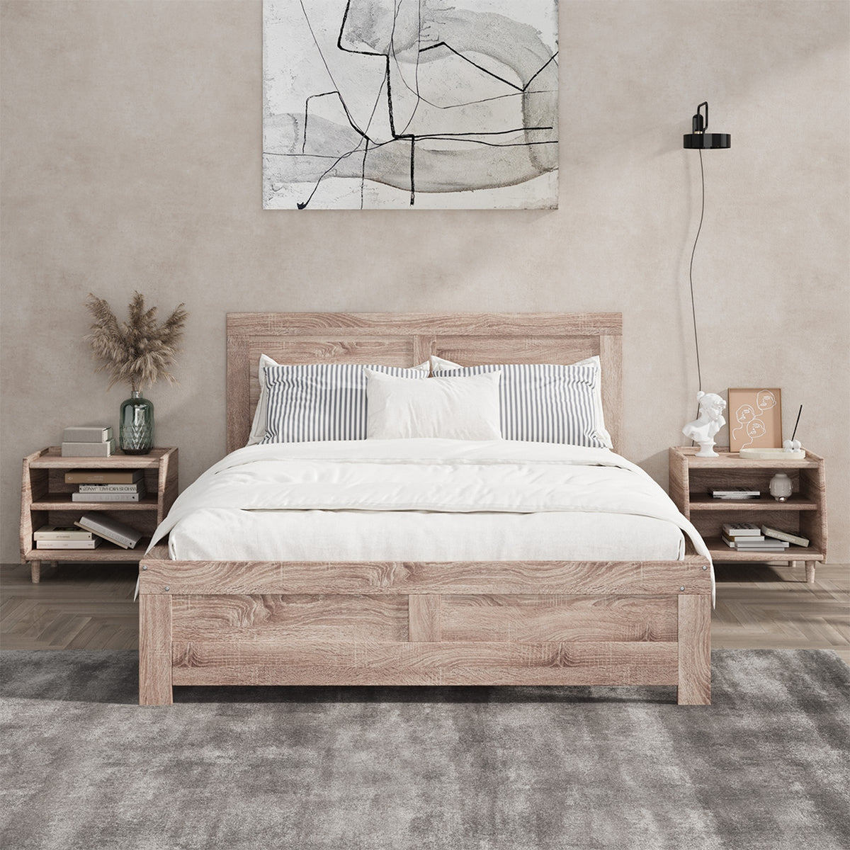 Oikiture Bed Frame Double Size Wooden Bed Platforms NEO - Sunyee