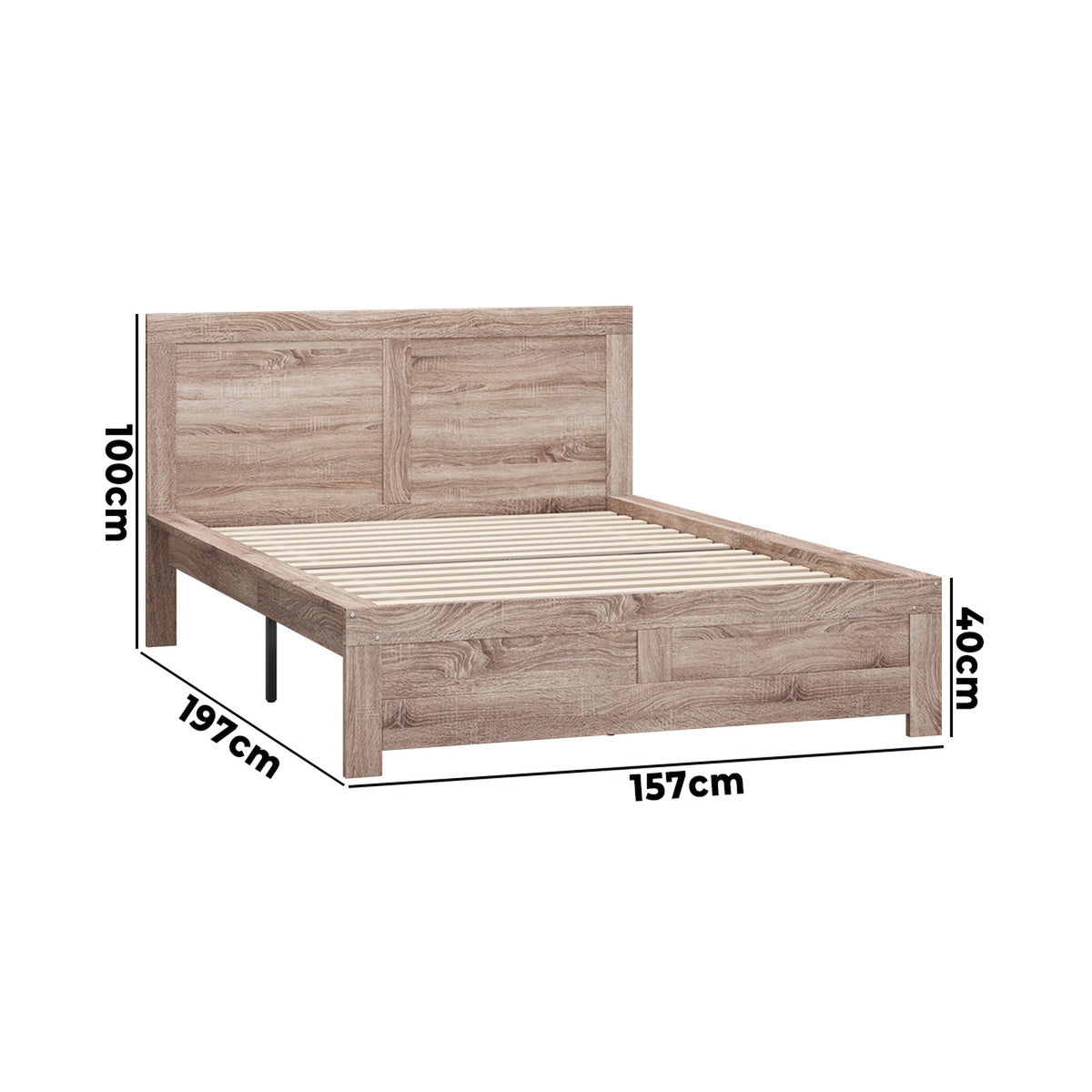 Oikiture Bed Frame Double Size Wooden Bed Platforms NEO - Sunyee