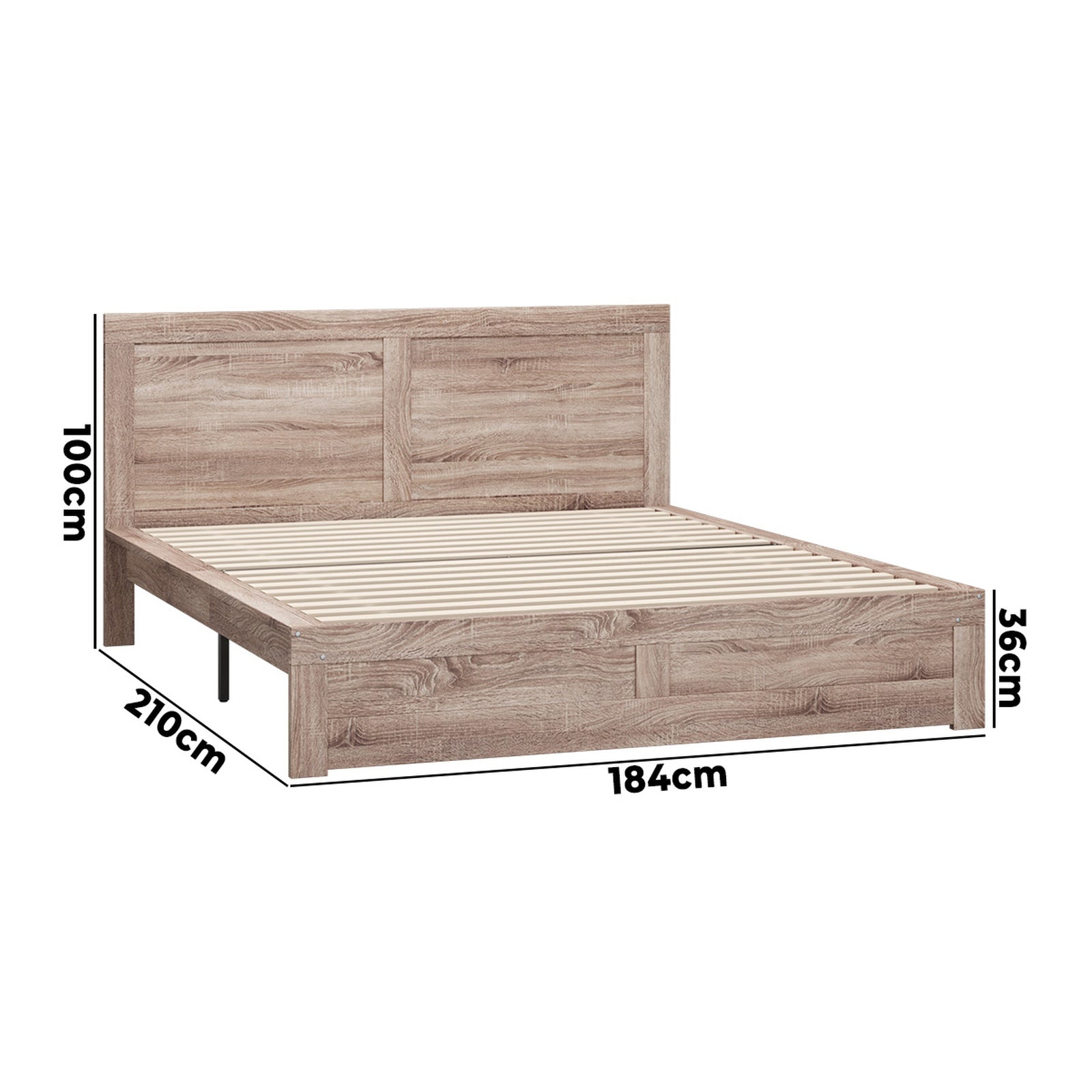 Oikiture Bed Frame King Size Wooden Bed Platforms NEO - Sunyee