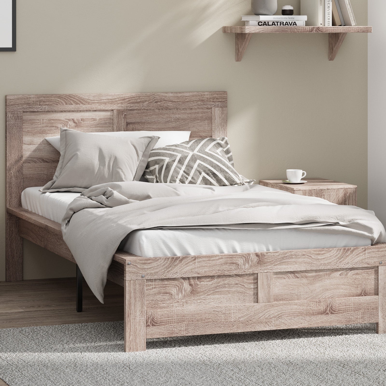 Oikiture Bed Frame Queen Double King Single Size Wooden Bed Platform Timber - Sunyee