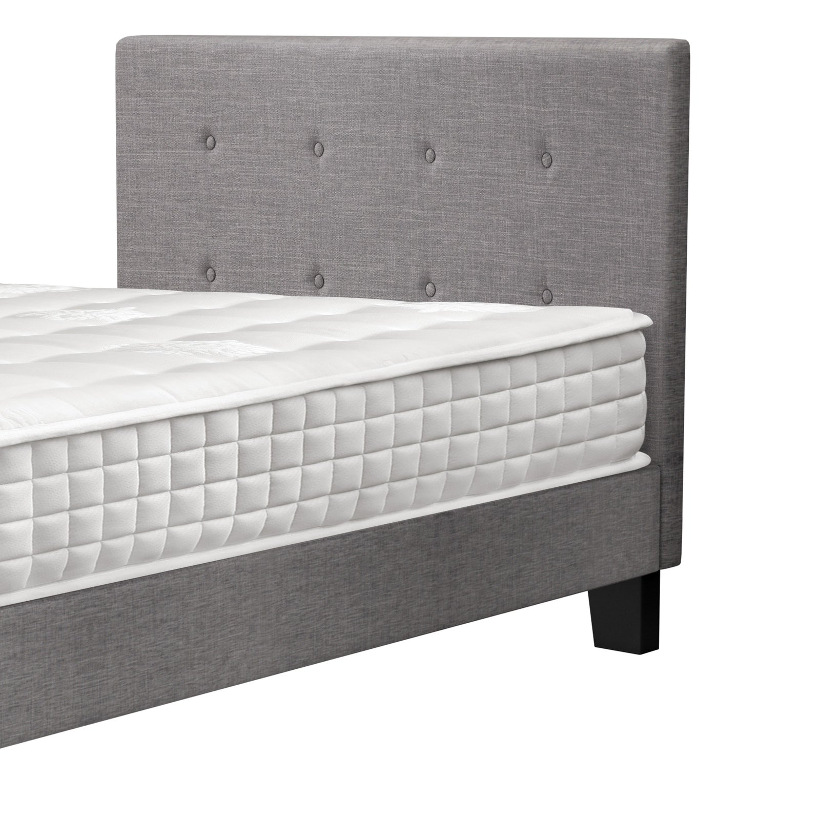Oikiture Bed Frame King Single Size Wooden Platform Beds with Mattress Grey - Sunyee