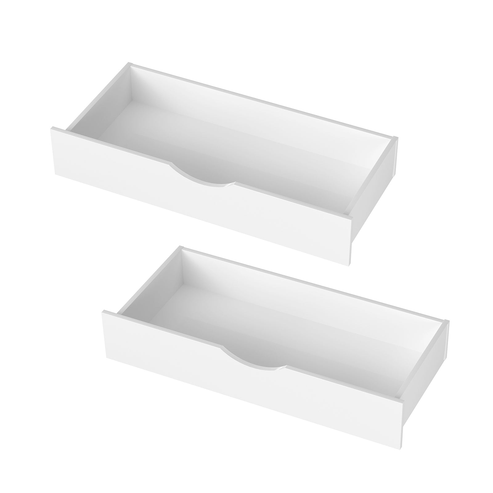 Oikiture Storage Drawers Trundle for Wooden Bed Frame Base Timber White 2X - Sunyee