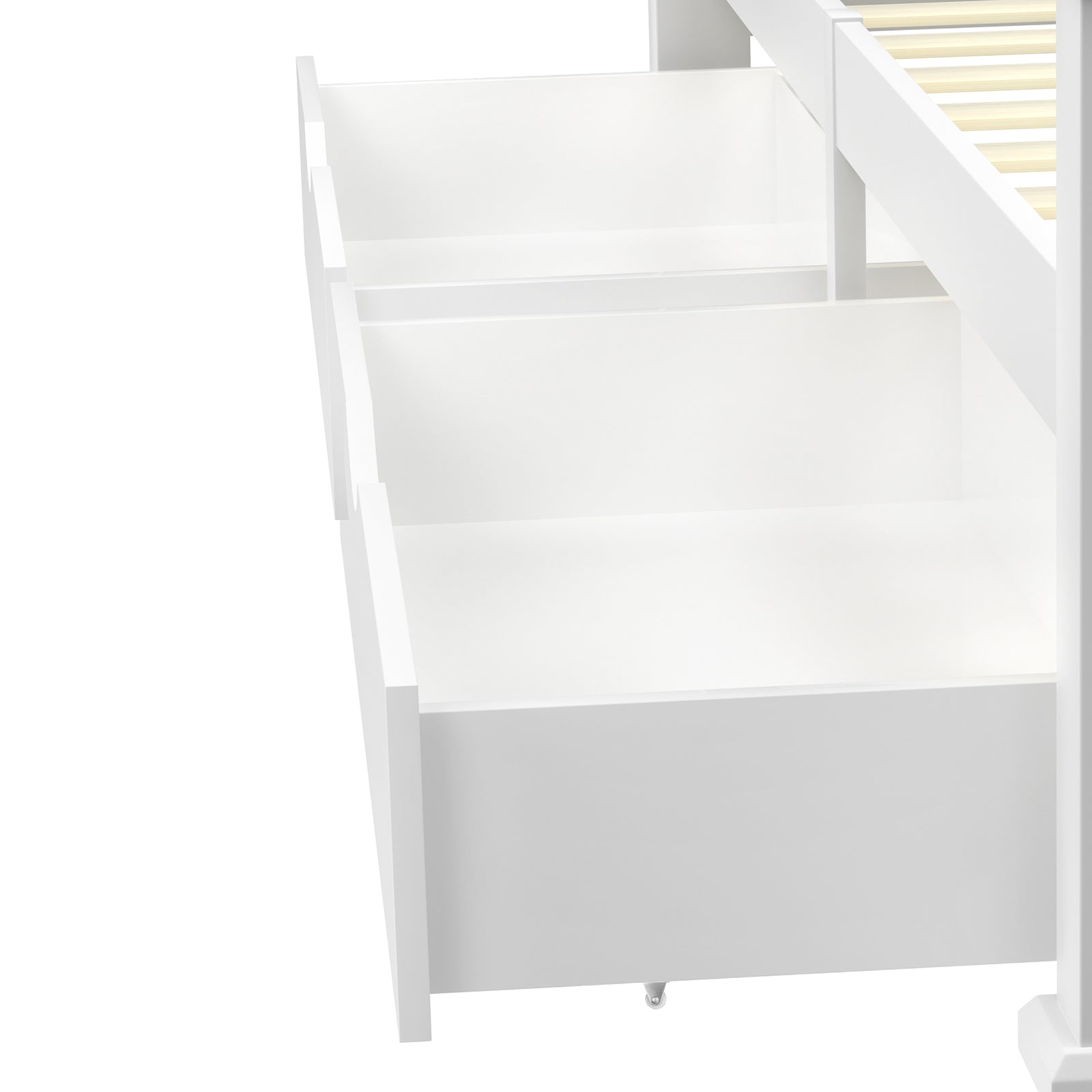 Oikiture Storage Drawers Trundle for Wooden Bed Frame Base Timber White 2X - Sunyee