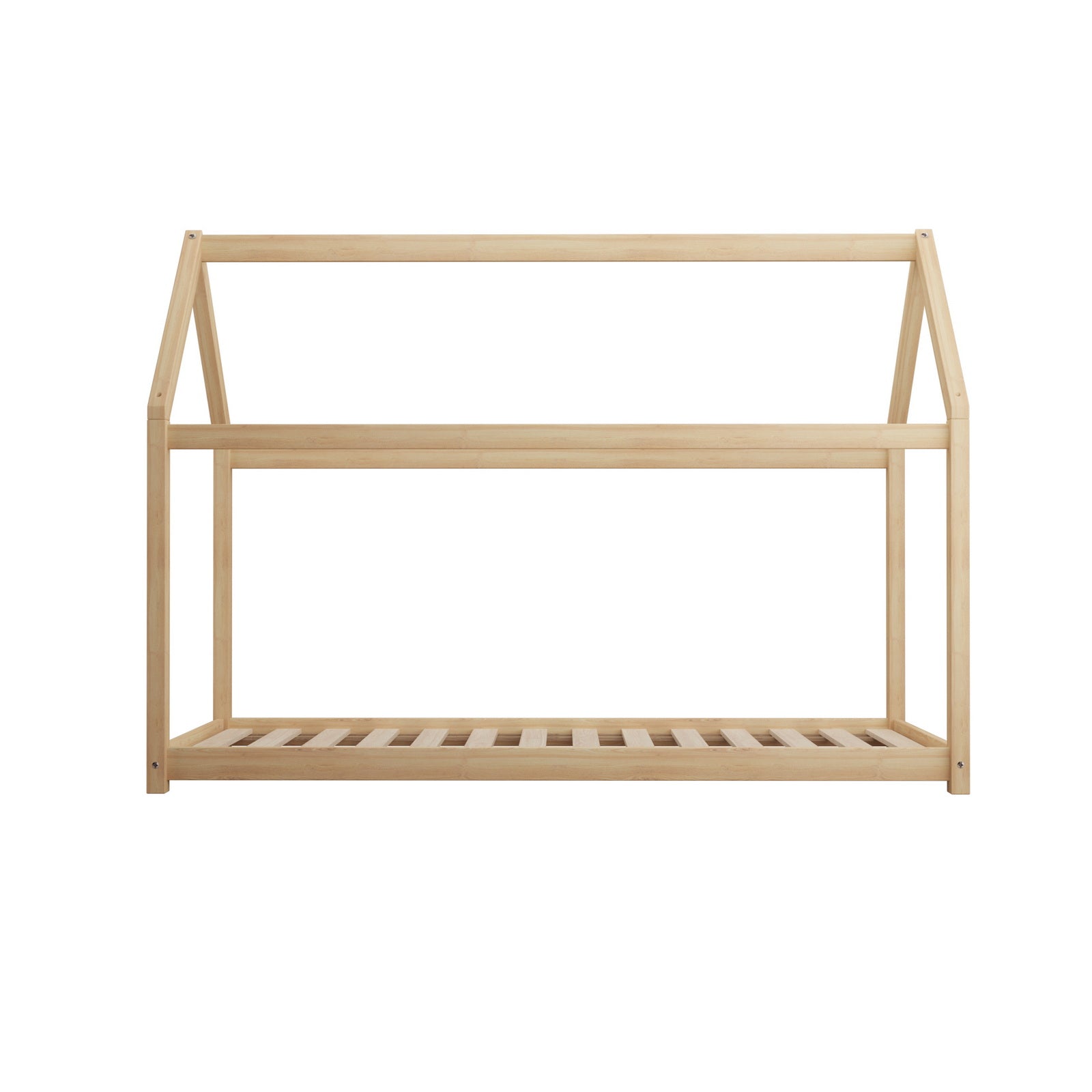 Oikiture Kids Bed Frame With Single Mattress Set House Style Wooden - Sunyee